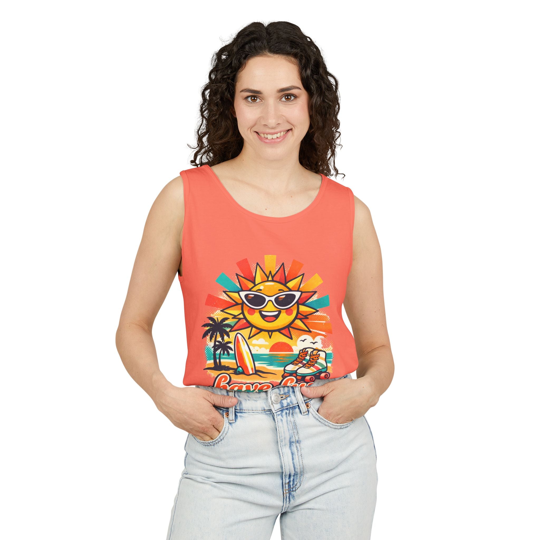 Have Fun Beach Tank Top — Retro Sunglasses Sun Surf Summer Graphic Tank