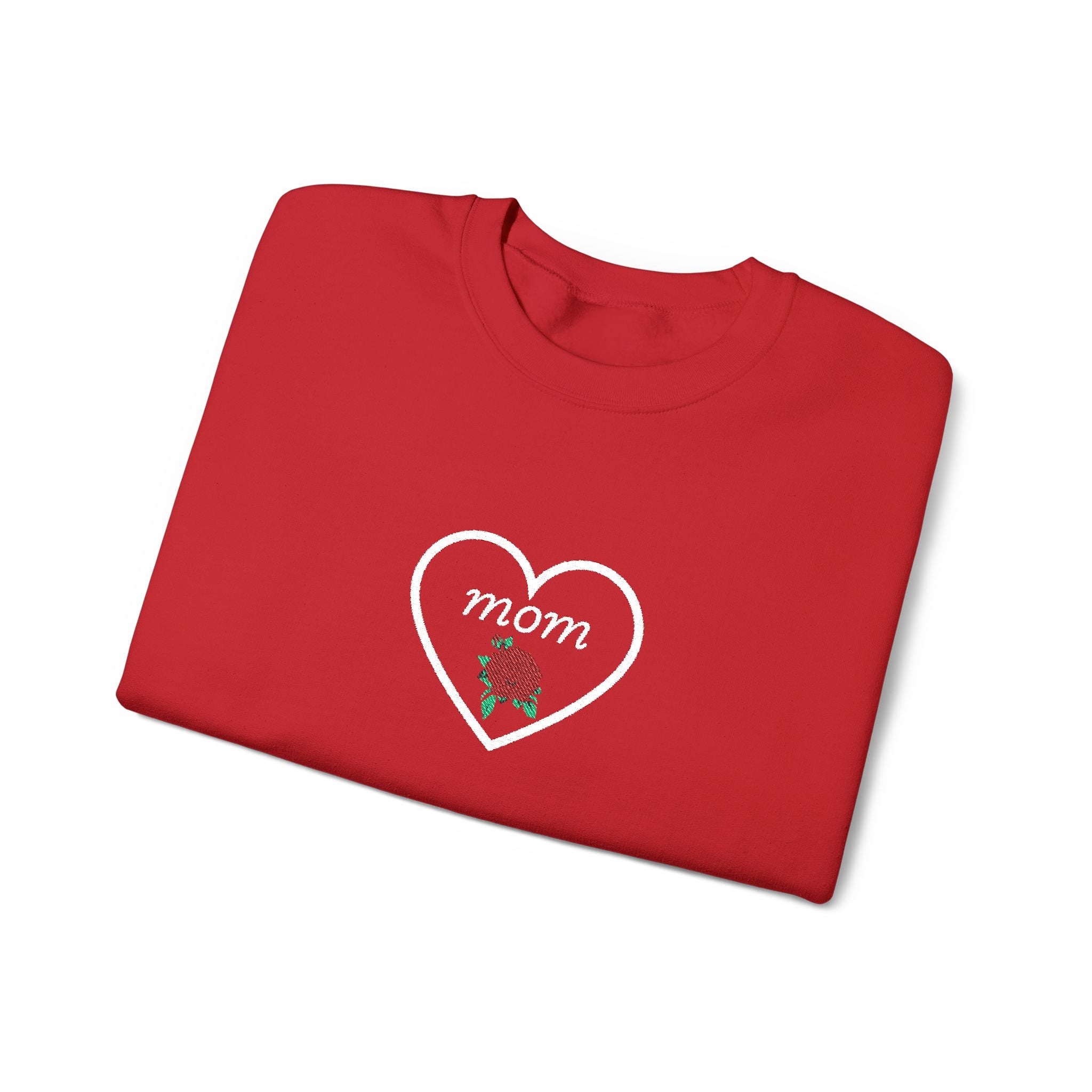 Mom Heart Rose Crewneck Sweatshirt — Mother's Day Gift