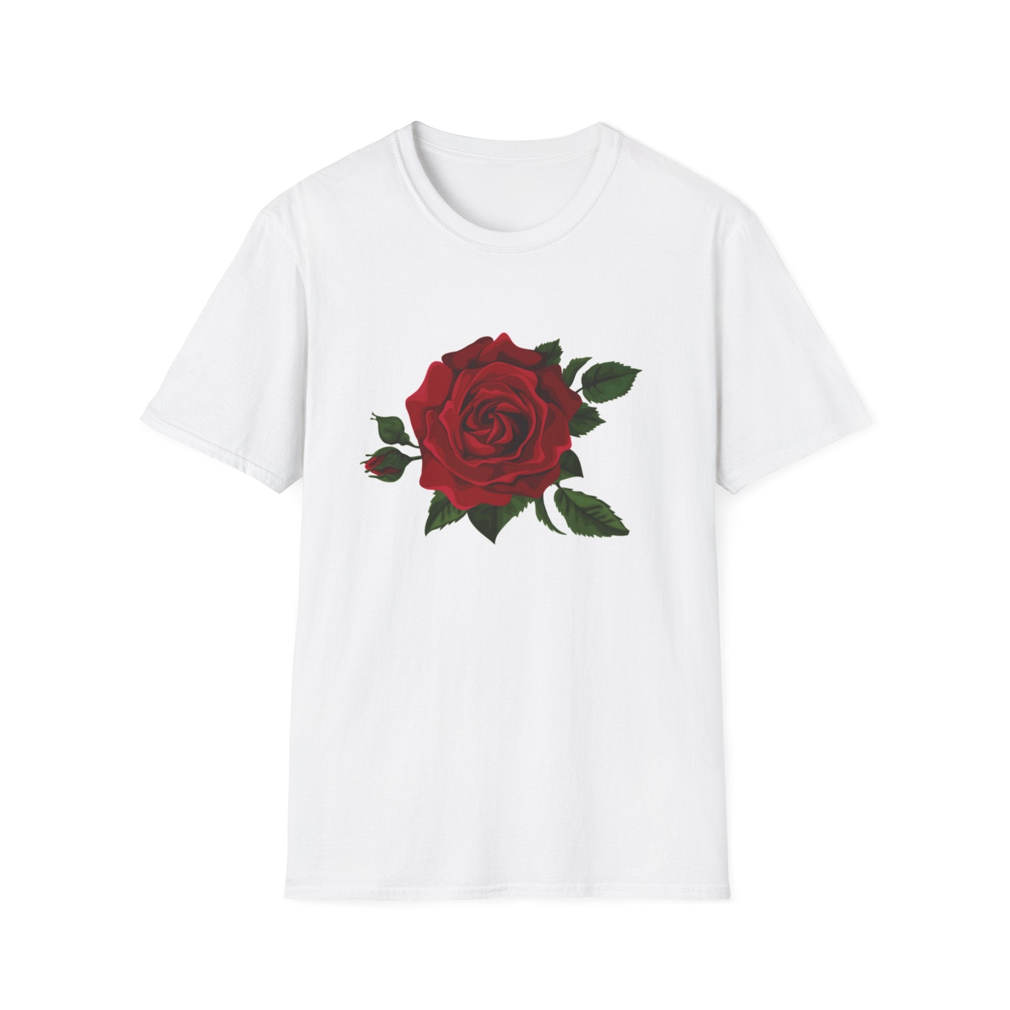Red Rose Graphic T-Shirt – Vintage Floral Tee for Women & Men