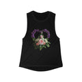 Floral Heart Muscle Tank — Women’s Flowing Scoop Neck Tank Top with Rose Bouquet
