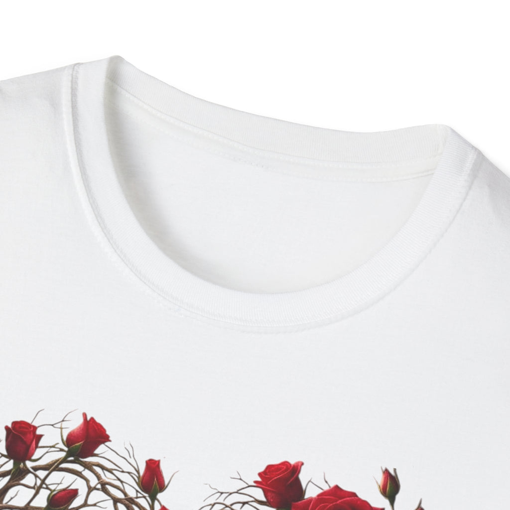Rose Vine Heart T-Shirt — Heart of Vines with Red Roses