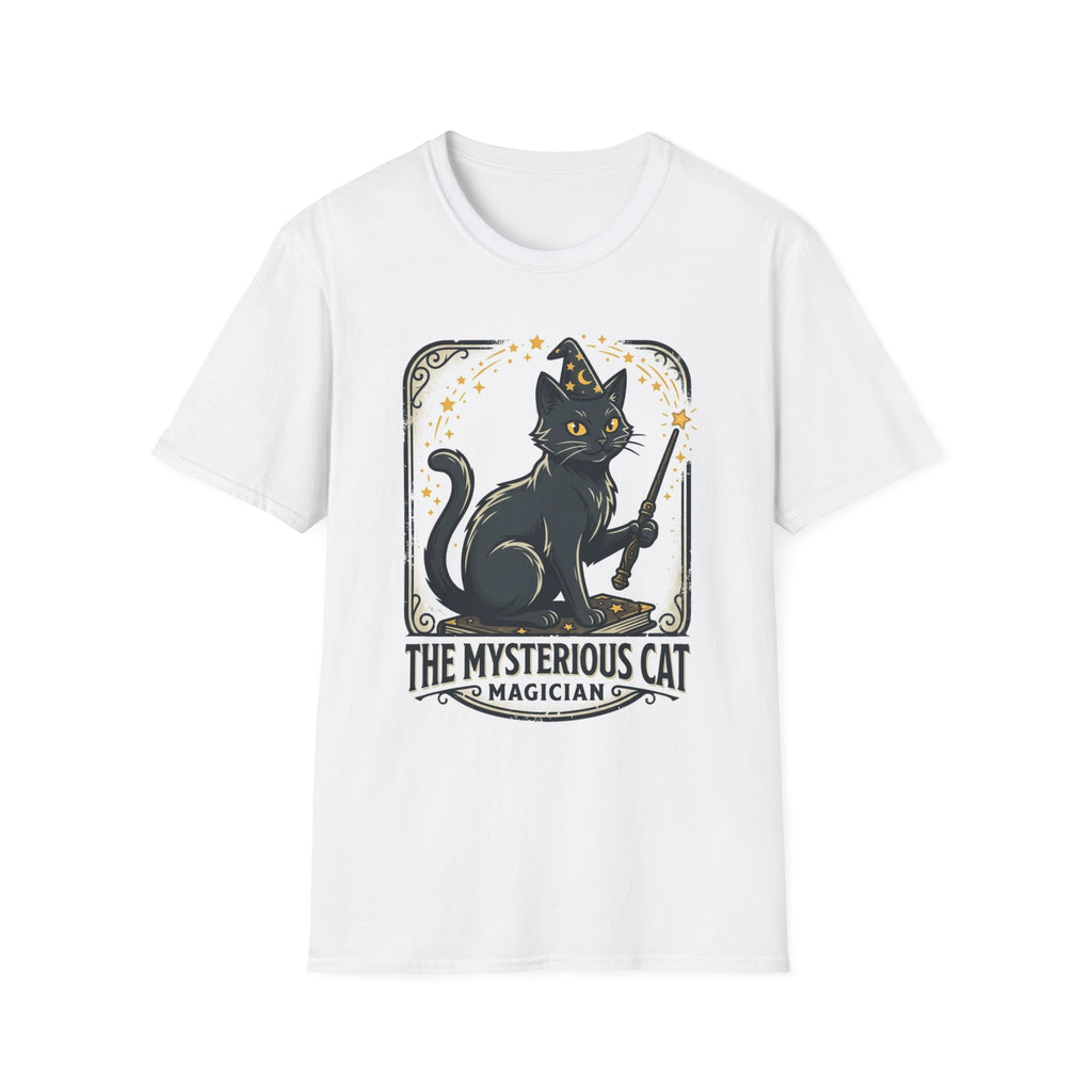 Magician Cat T-Shirt — "The Mysterious Cat" Cute Black Cat Magic Graphic Tee