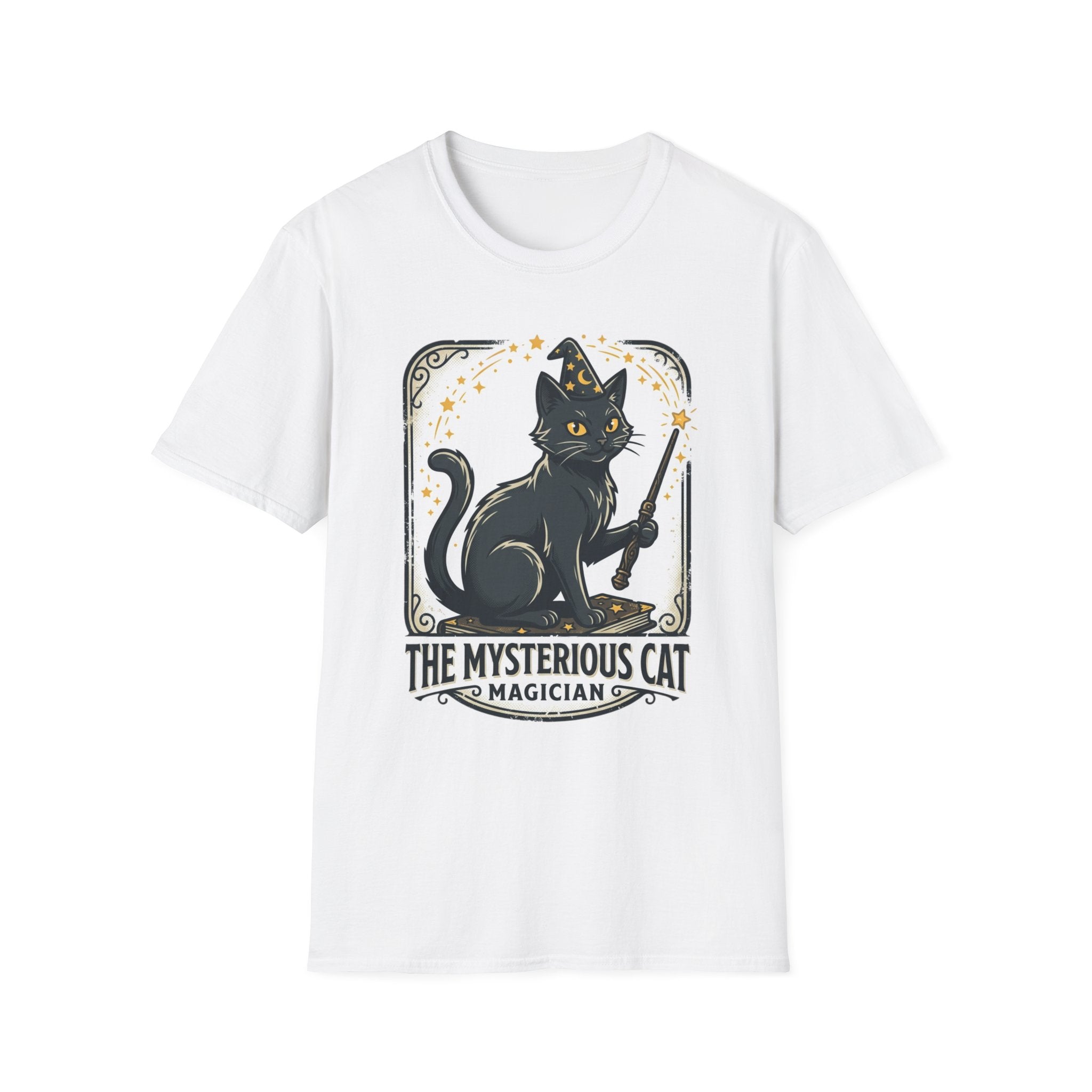 Magician Cat T-Shirt — "The Mysterious Cat" Cute Black Cat Magic Graphic Tee