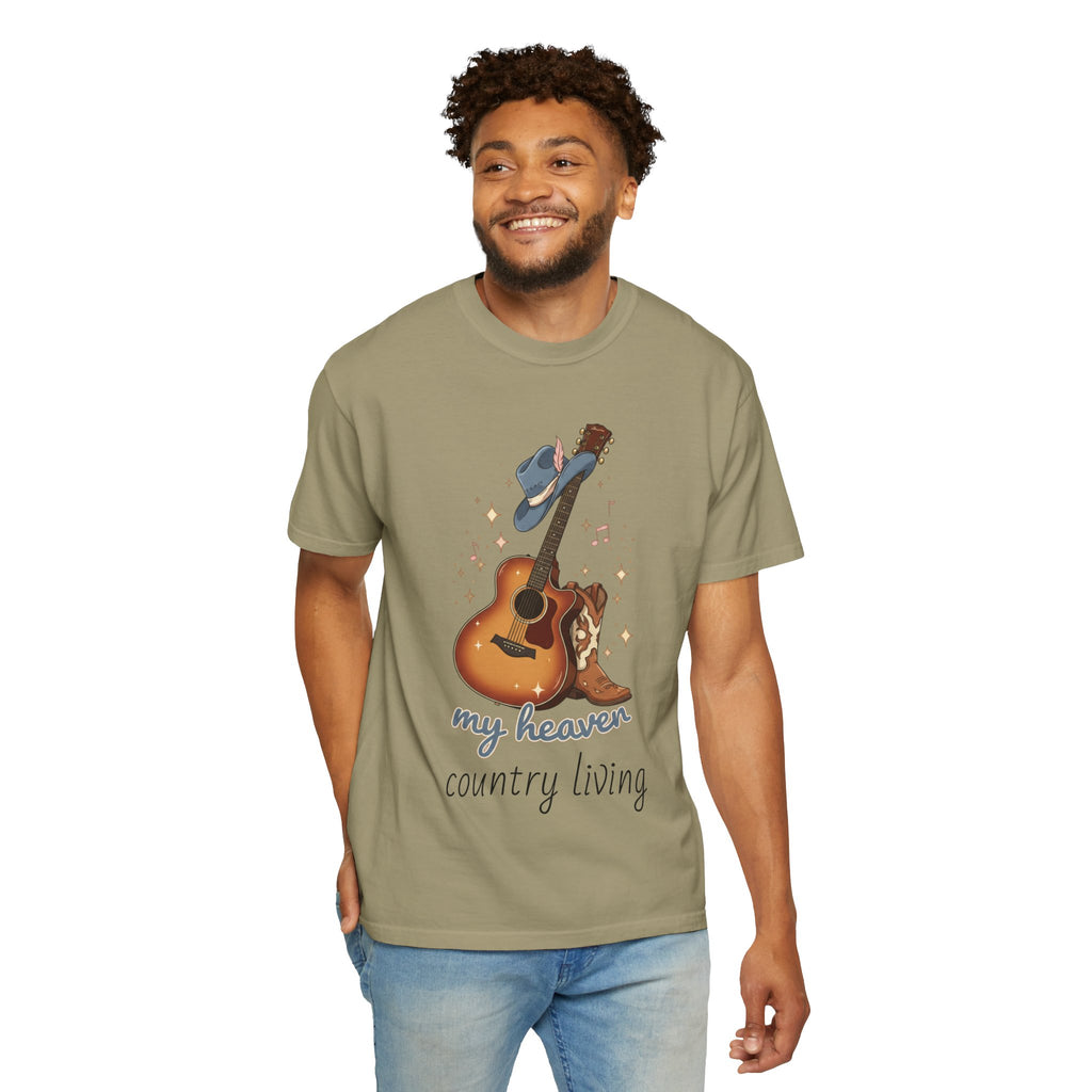 Country Music Guitar T-Shirt — "Country Is My Heaven" Graphic Tee