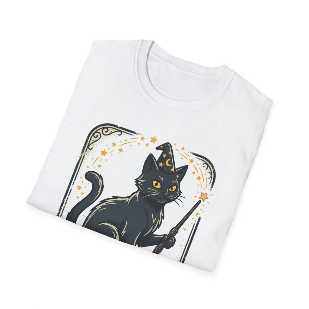 Magician Cat T-Shirt — "The Mysterious Cat" Cute Black Cat Magic Graphic Tee