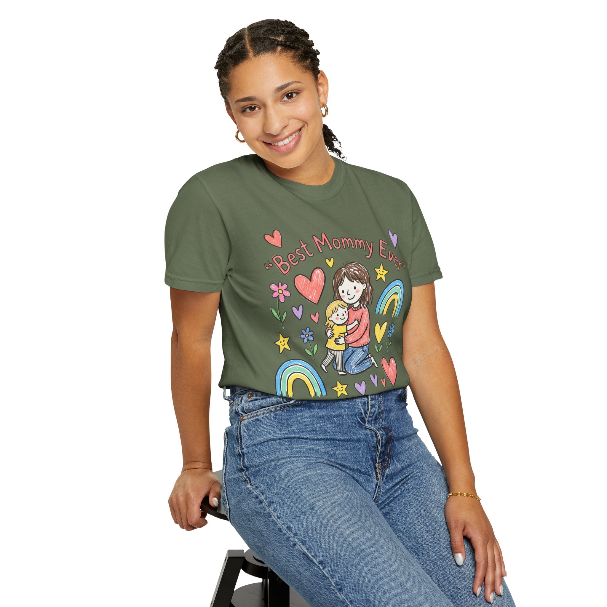 Best Mommy Ever T-Shirt — Cute Rainbow Hearts Mother's Day Tee