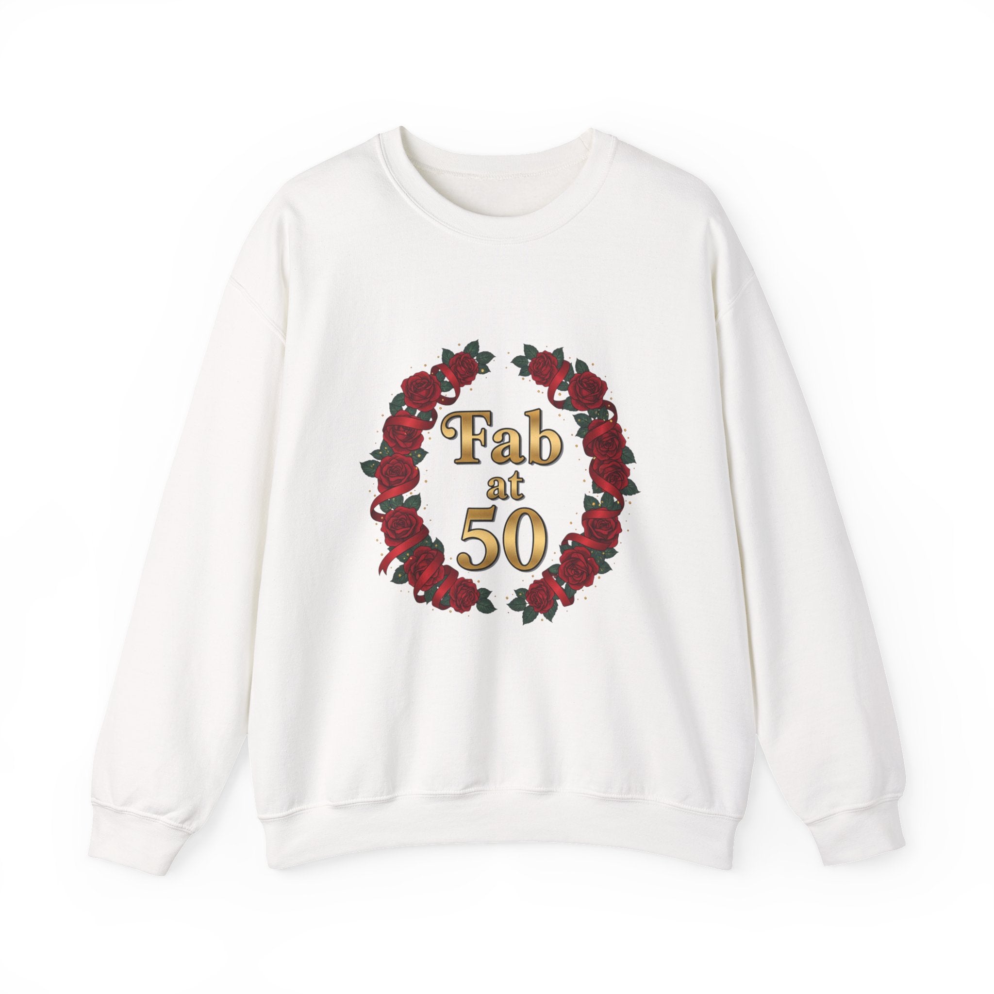 Fab at 50 Rose Wreath Crewneck Sweatshirt
