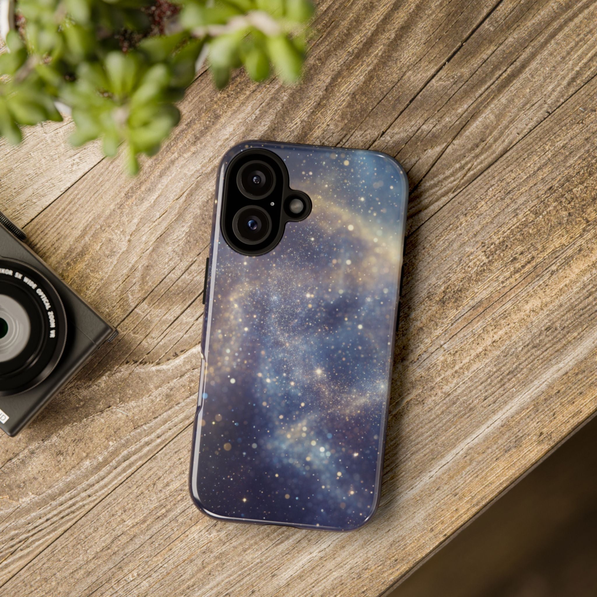 iPhone 16 Galaxy Sparkle Tough Phone Case — Protective Cosmic Nebula Design