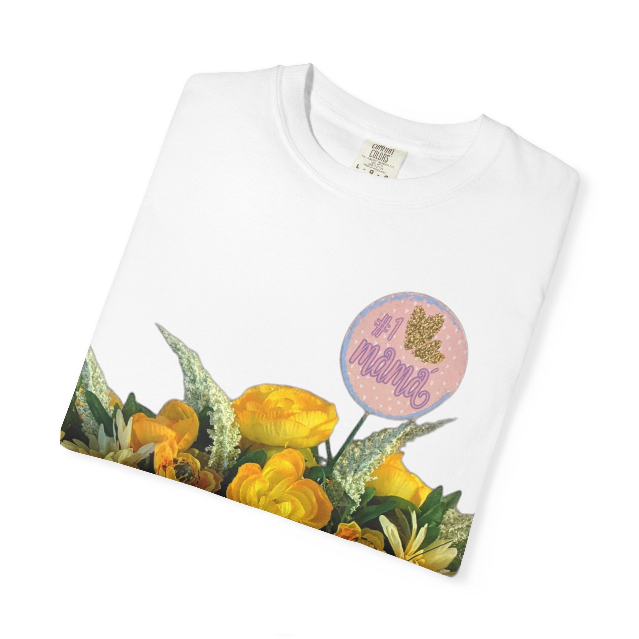 Floral Yellow Bouquet T-shirt — "#1 Mama" Graphic Tee