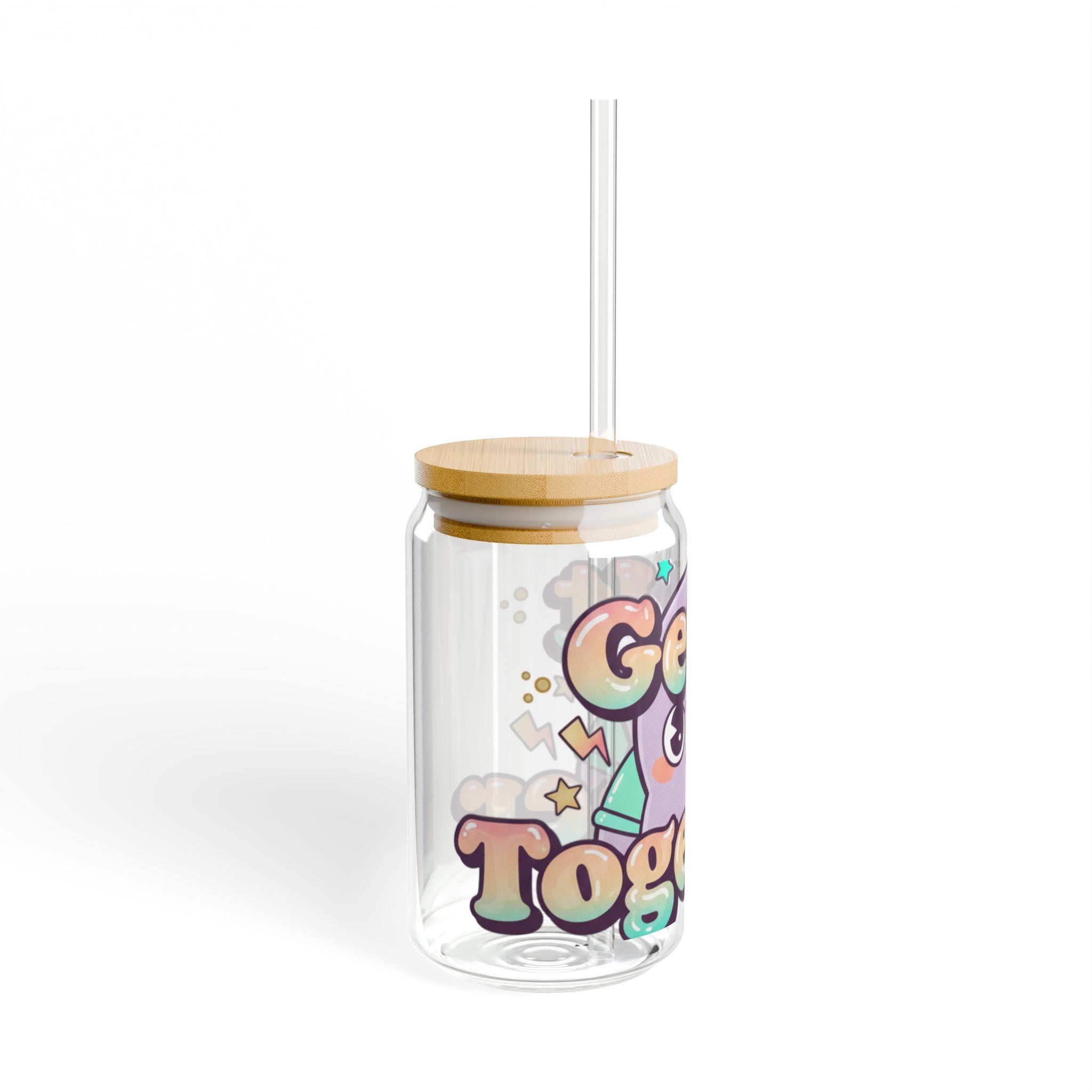 Get It Together Sipper Glass — 16oz Cute Motivational Drink Tumbler with Straw