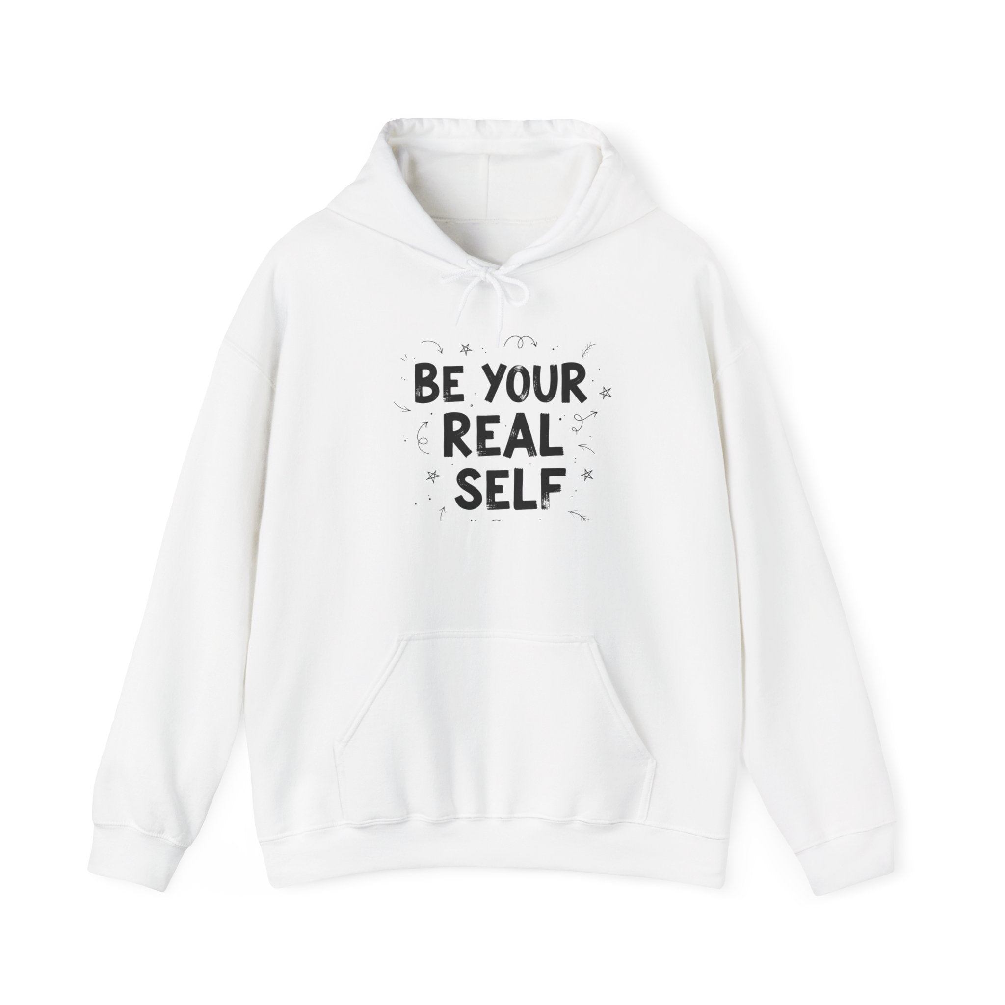 Be Your Real Self Hoodie | handwritten marker art, doodle scribble design