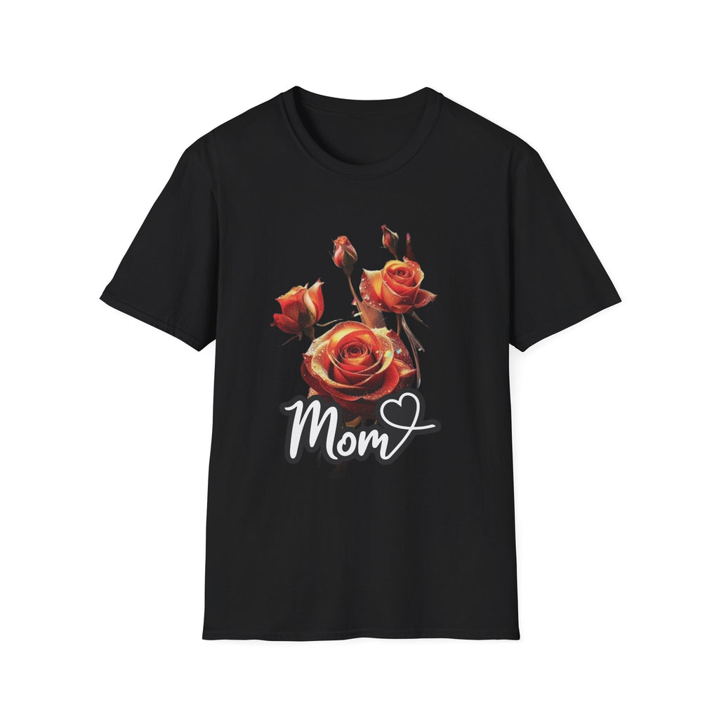Mom Floral Rose T‑Shirt – Heart Script Mother’s Day Tee