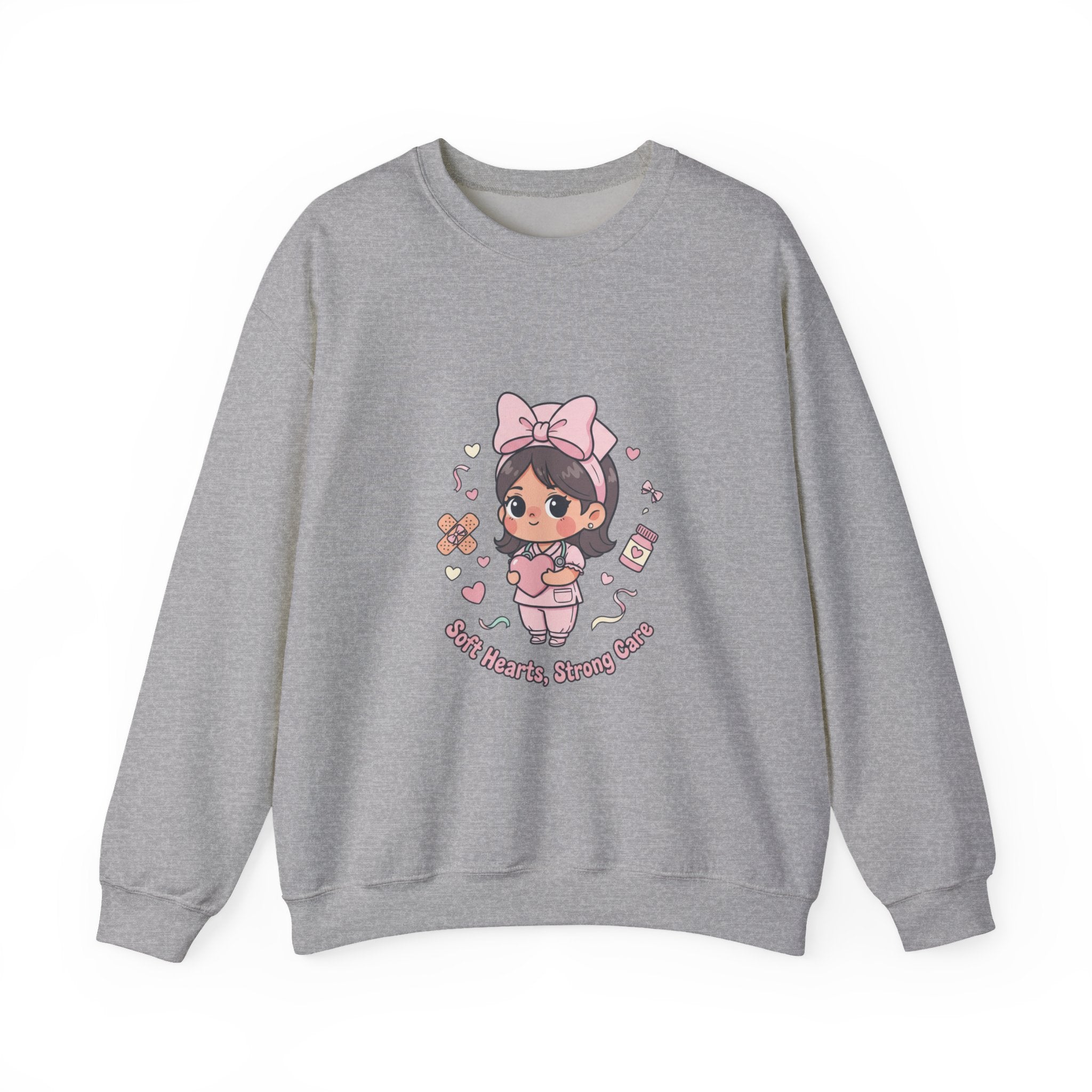 Cute Nurse Graphic Sweatshirt | pastel coquette medical, kawaii nurse merch