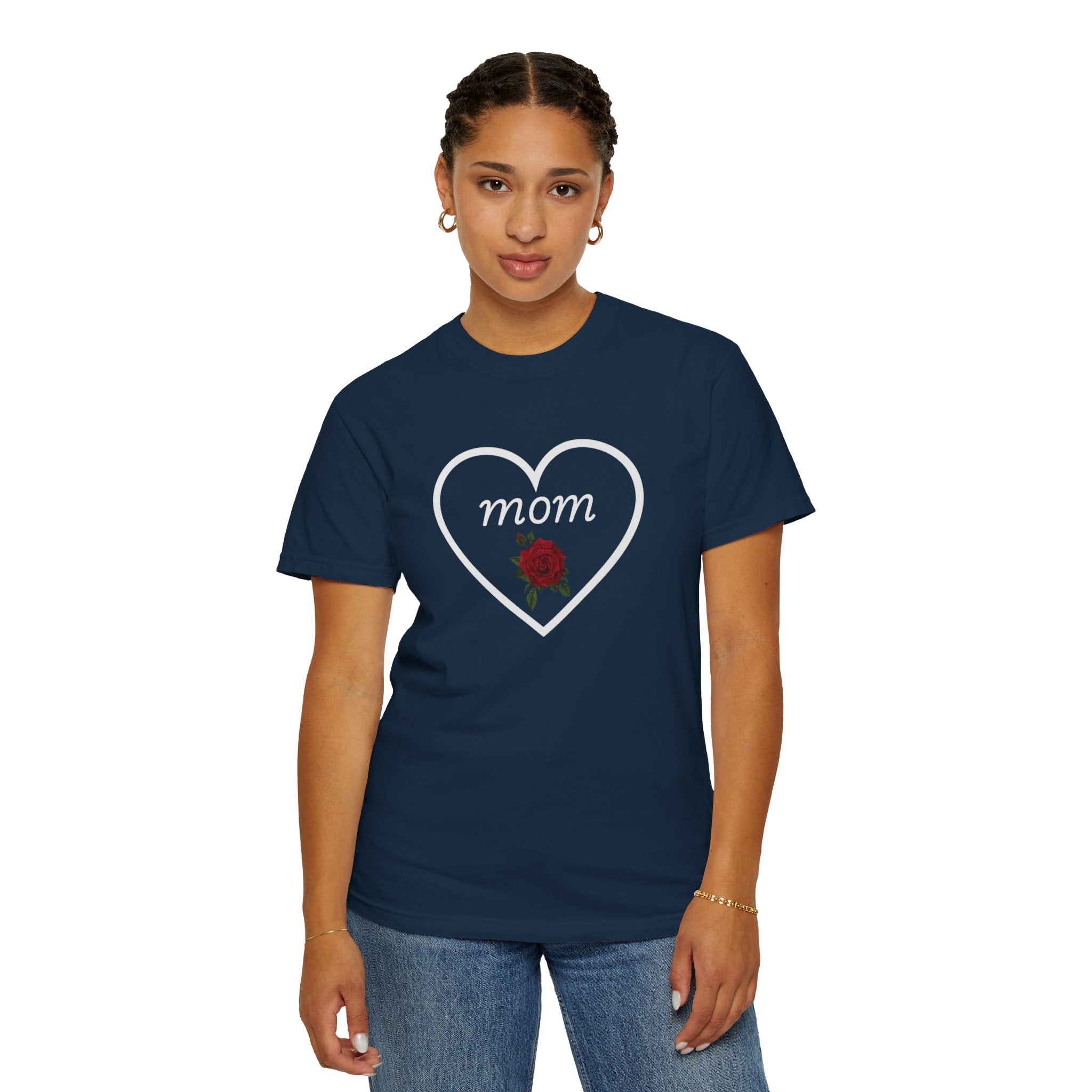 Rose Heart T‑Shirt — Mom Floral Graphic Tee