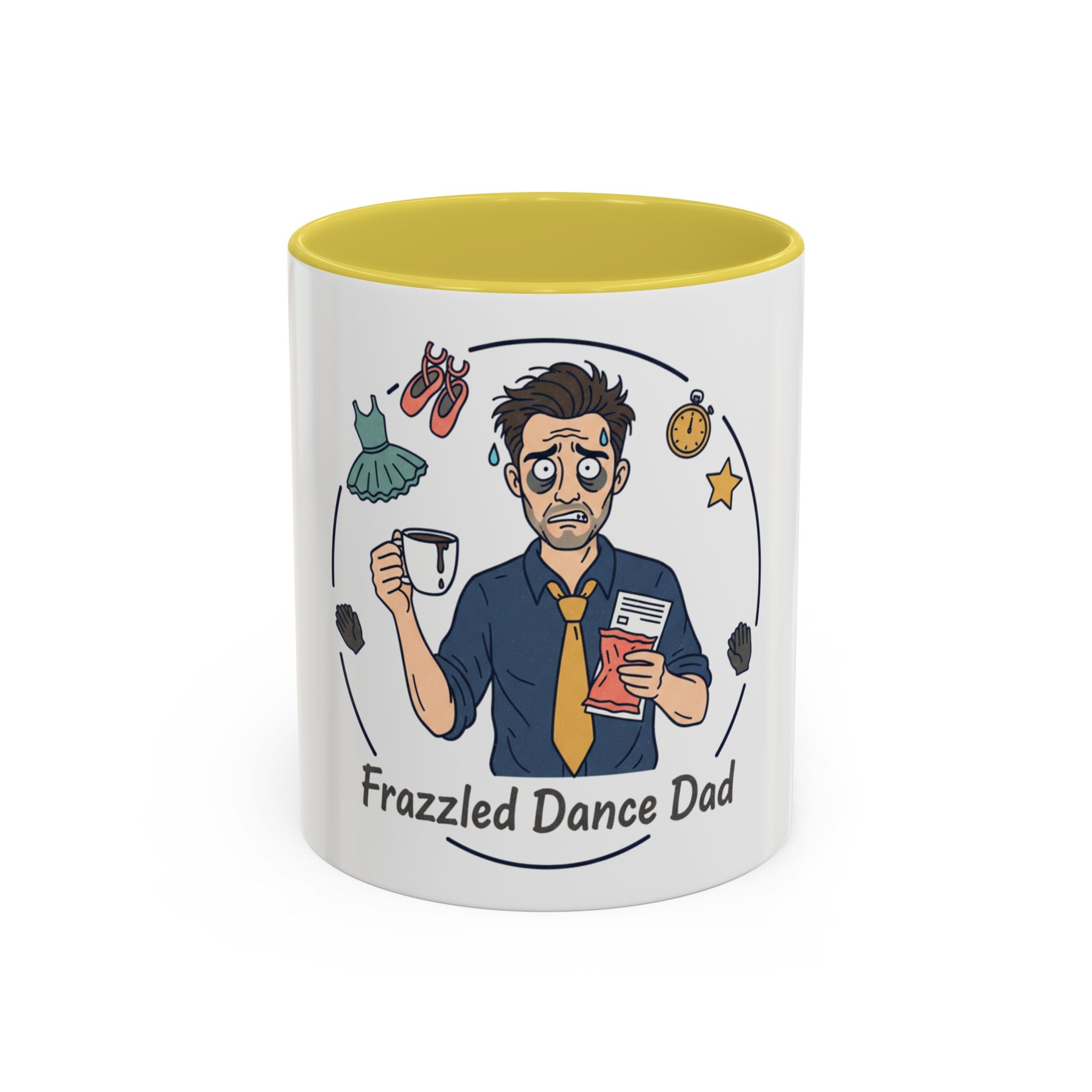 Frazzled Dance Dad Mug — Funny Dance Dad Coffee Cup (11oz/15oz)