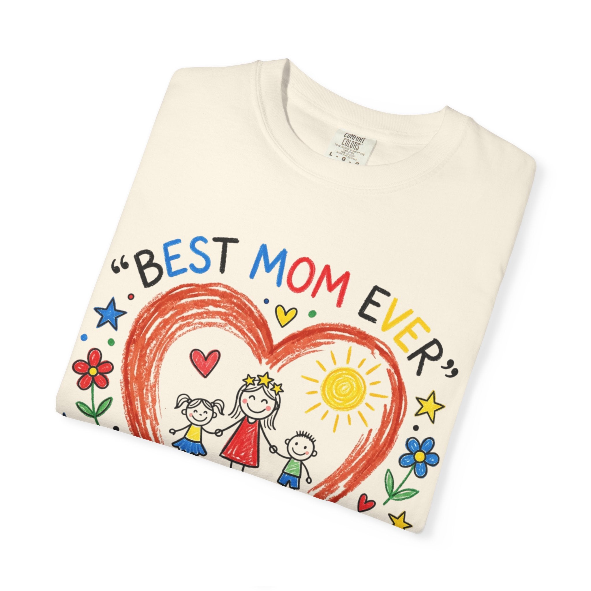 Best Mom Ever T-Shirt — Cute Kids’ Handprint Heart Mother’s Day Tee