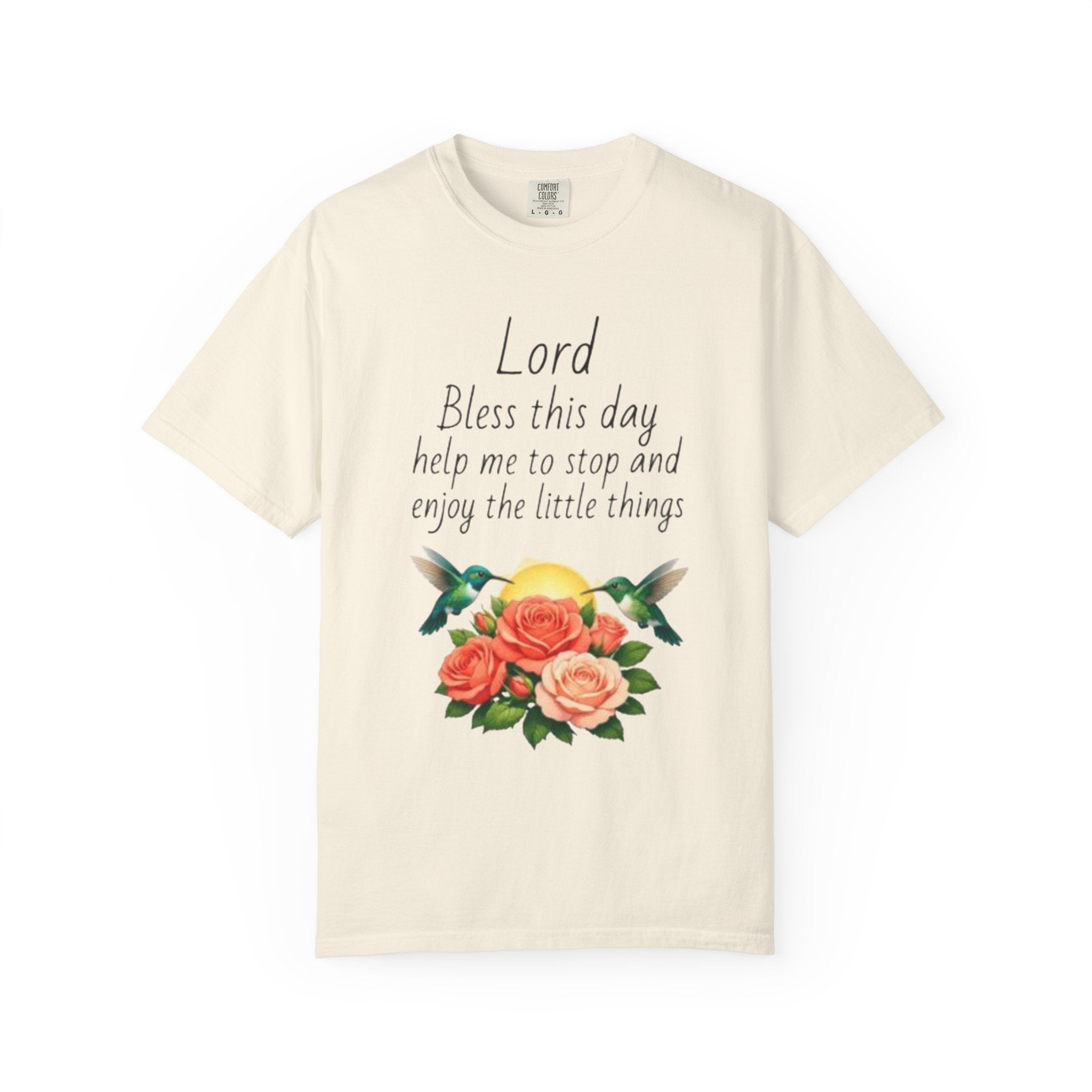 Christian Floral T‑Shirt — “Lord Bless This Day” Inspirational Prayer Tee