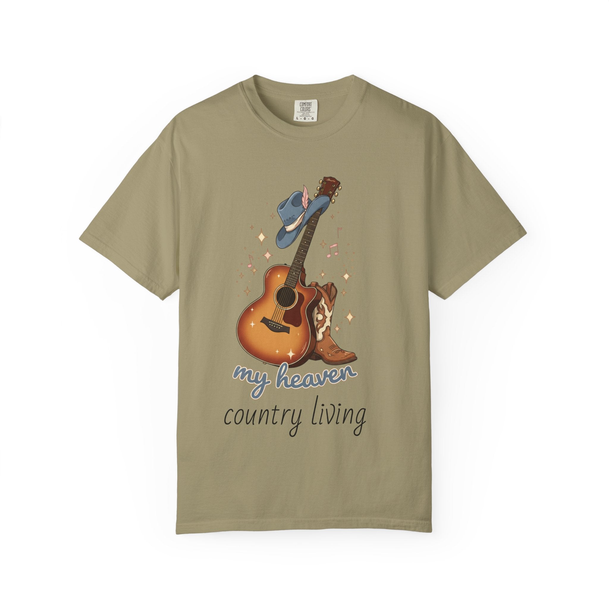 Country Music Guitar T-Shirt — "Country Is My Heaven" Graphic Tee