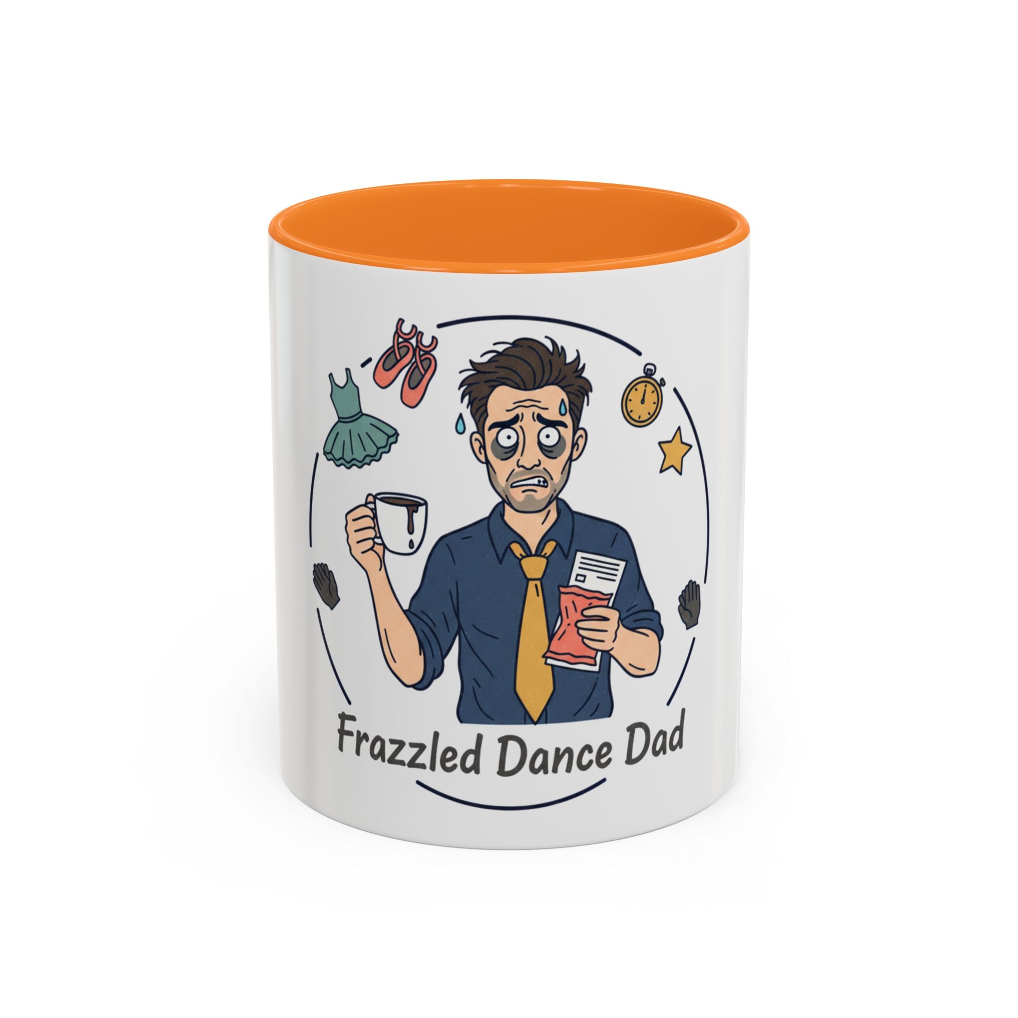 Frazzled Dance Dad Mug — Funny Dance Dad Coffee Cup (11oz/15oz)