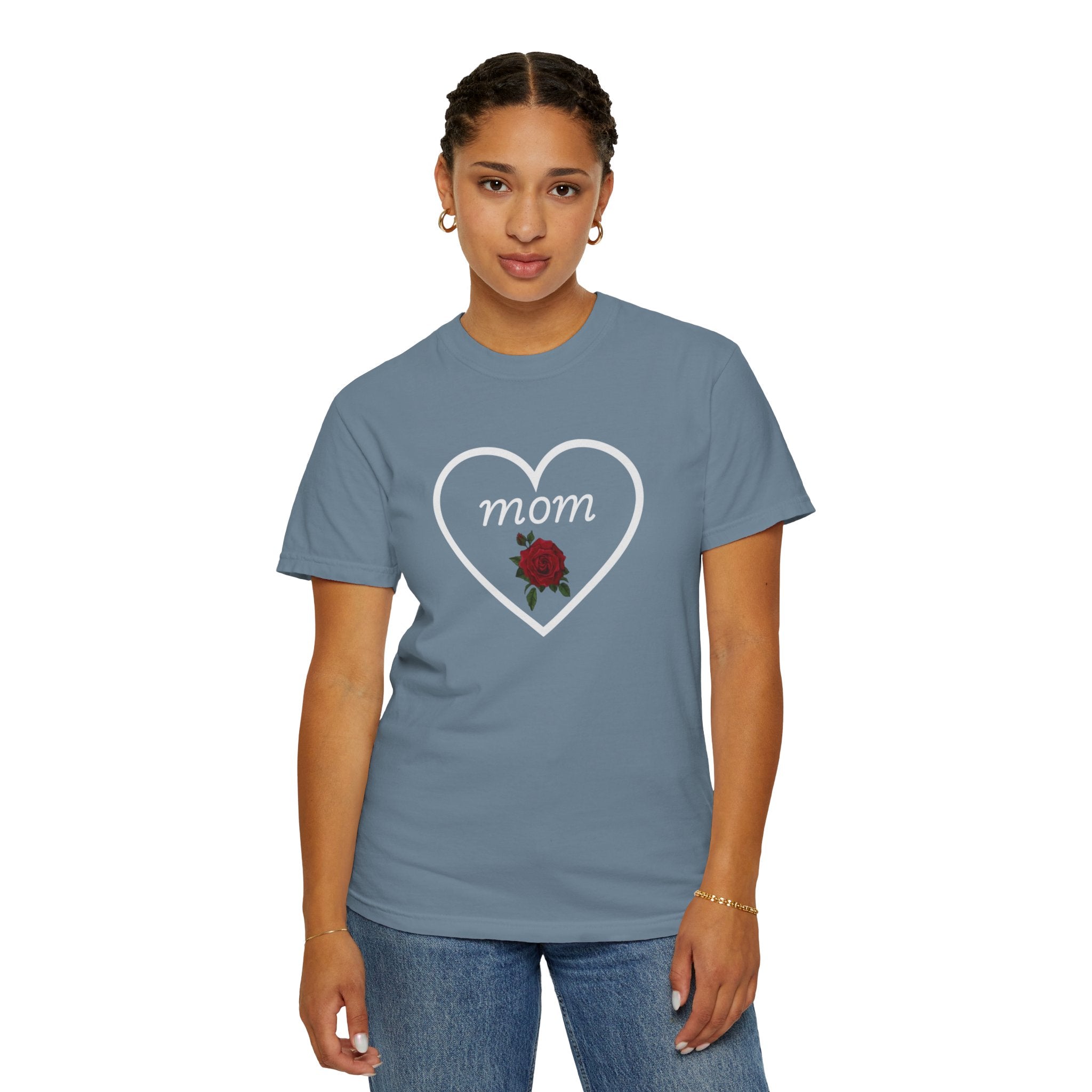 Rose Heart T‑Shirt — Mom Floral Graphic Tee