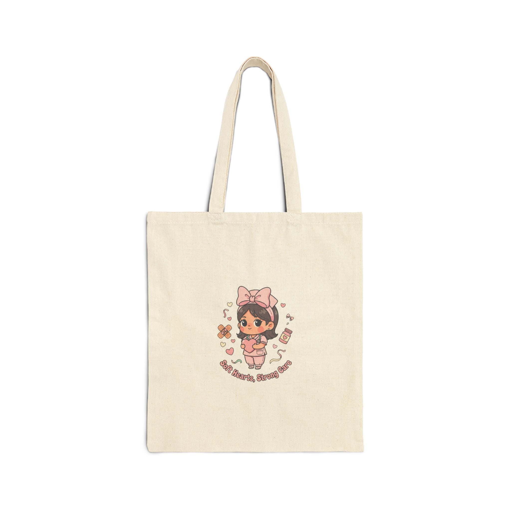 Kawaii Cute Nurse Tote | pastel healthcare design, coquette medical graphic