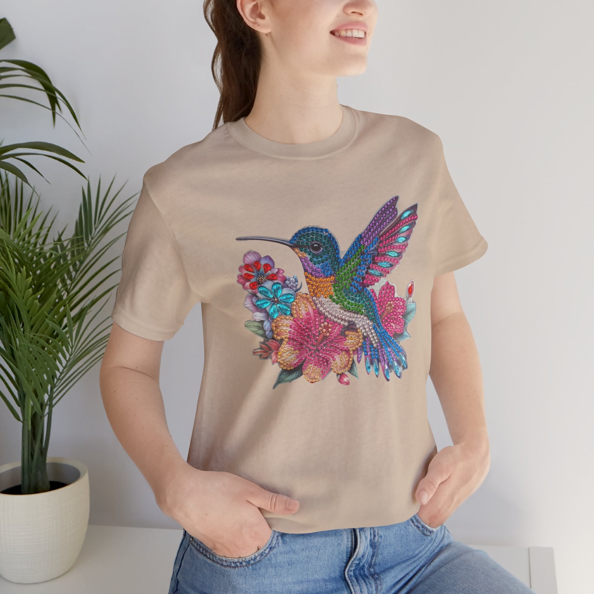 Hummingbird Floral Tee — Colorful -Style Bird Graphic T-Shirt