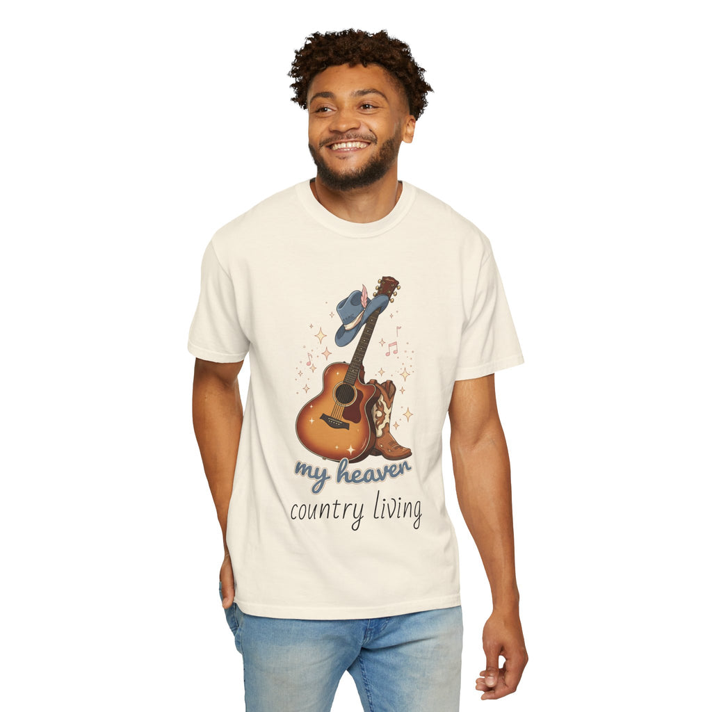 Country Music Guitar T-Shirt — "Country Is My Heaven" Graphic Tee