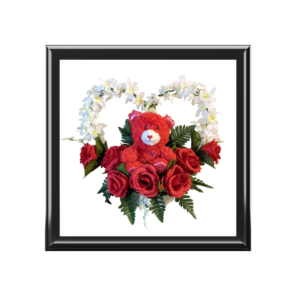 Jewelry Box — Red Rose Teddy Heart Keepsake Box