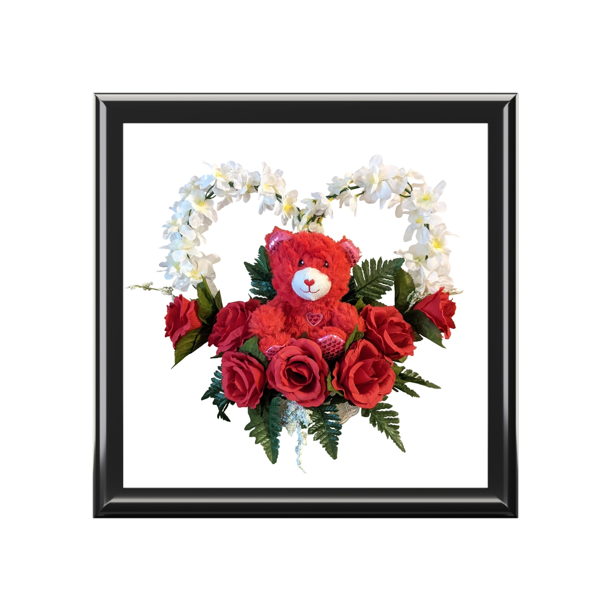 Jewelry Box — Red Rose Teddy Heart Keepsake Box
