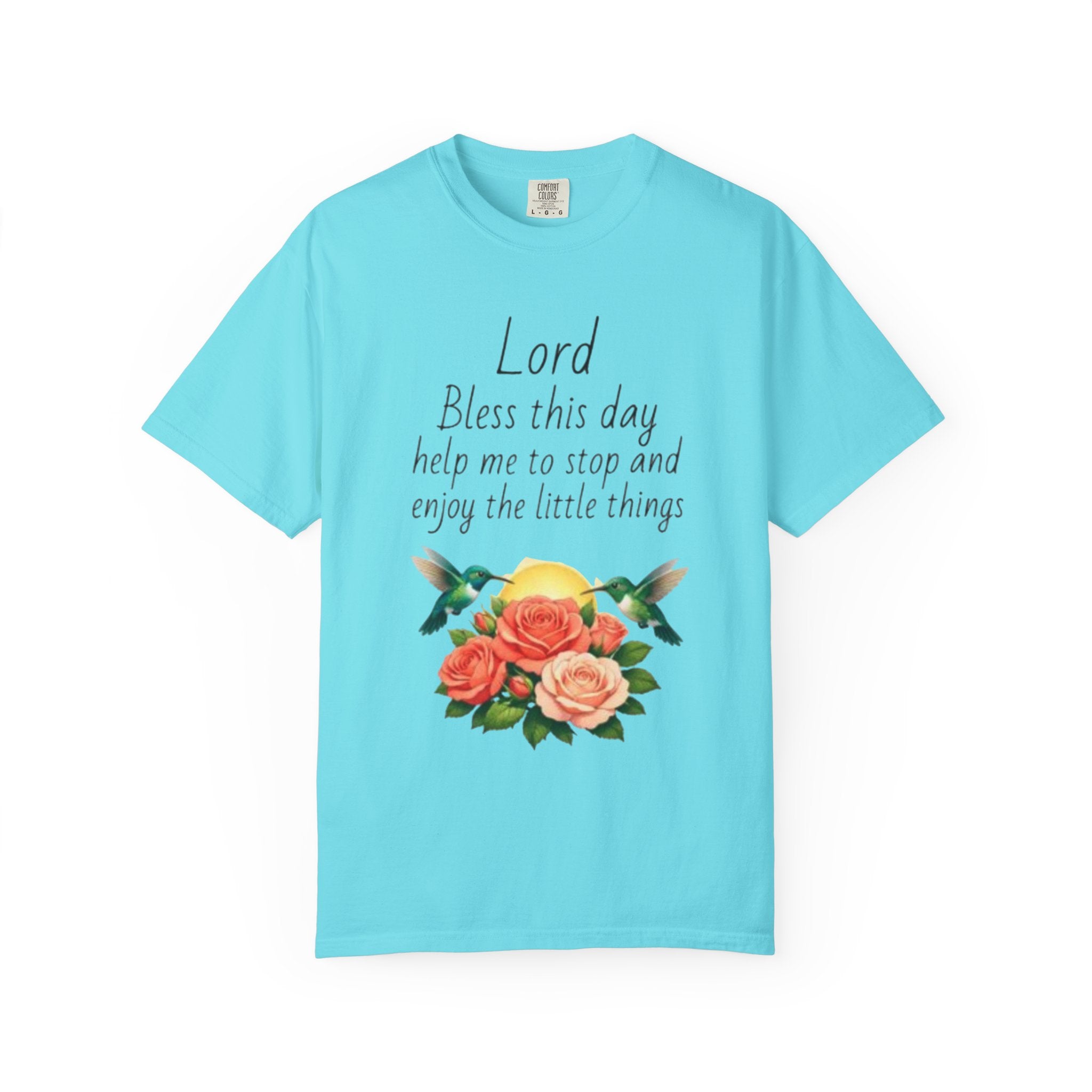 Christian Floral T‑Shirt — “Lord Bless This Day” Inspirational Prayer Tee