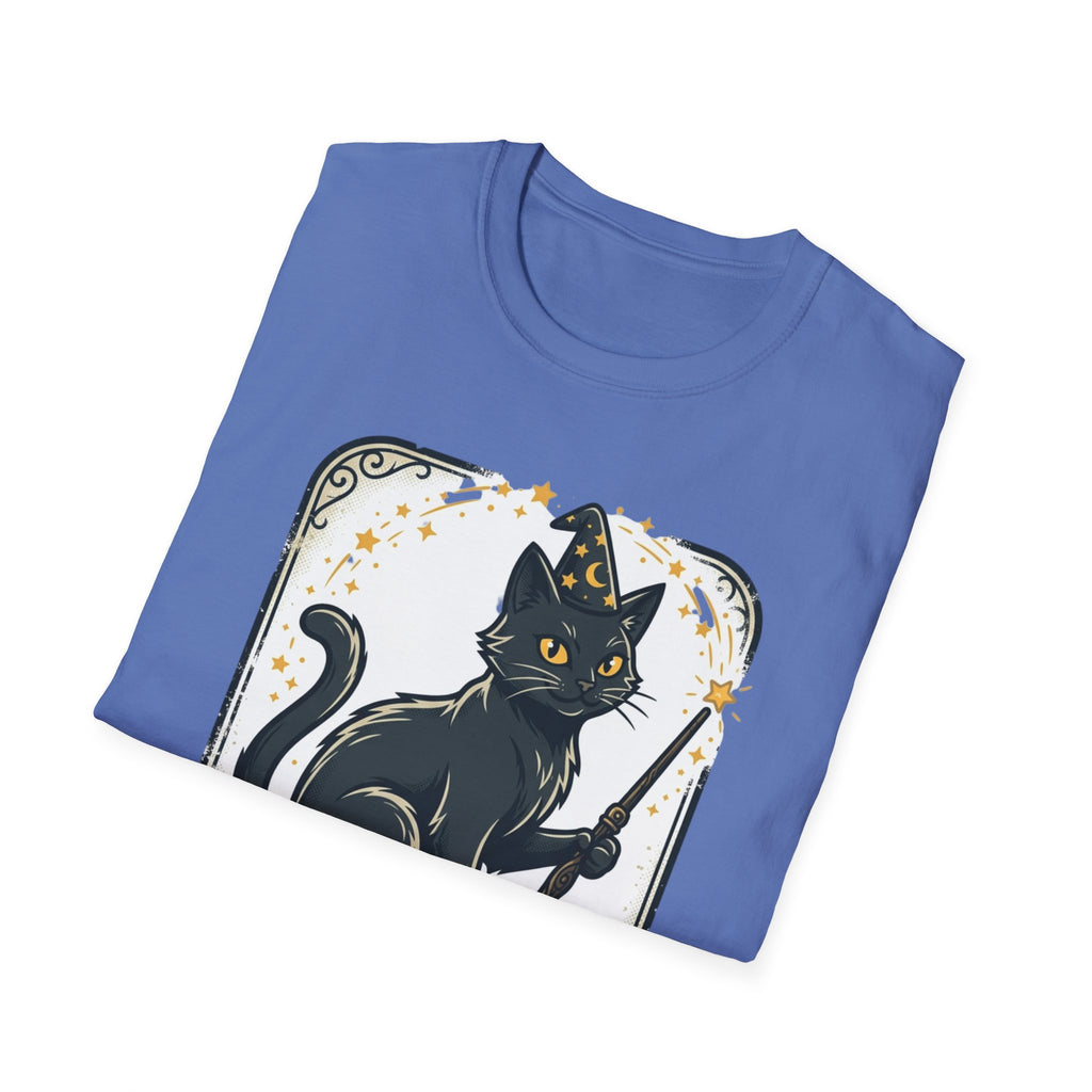 Magician Cat T-Shirt — "The Mysterious Cat" Cute Black Cat Magic Graphic Tee