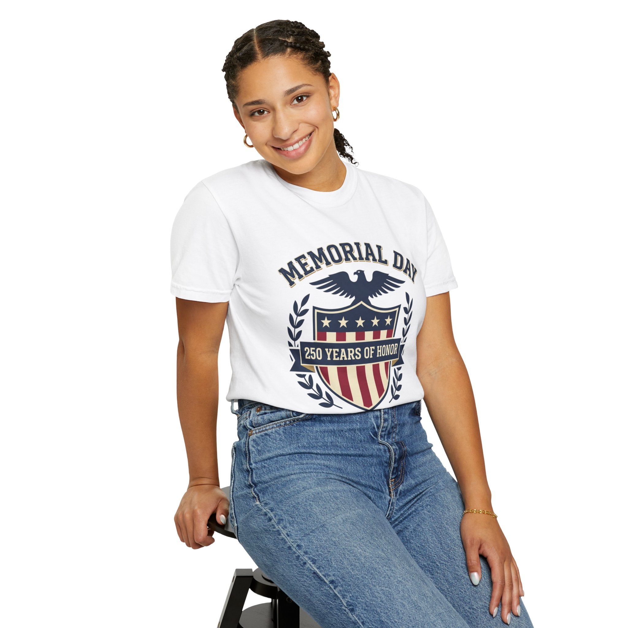 Memorial Day Shield T-Shirt — "250 Years of Honor 1776–2026" Patriotic Tee