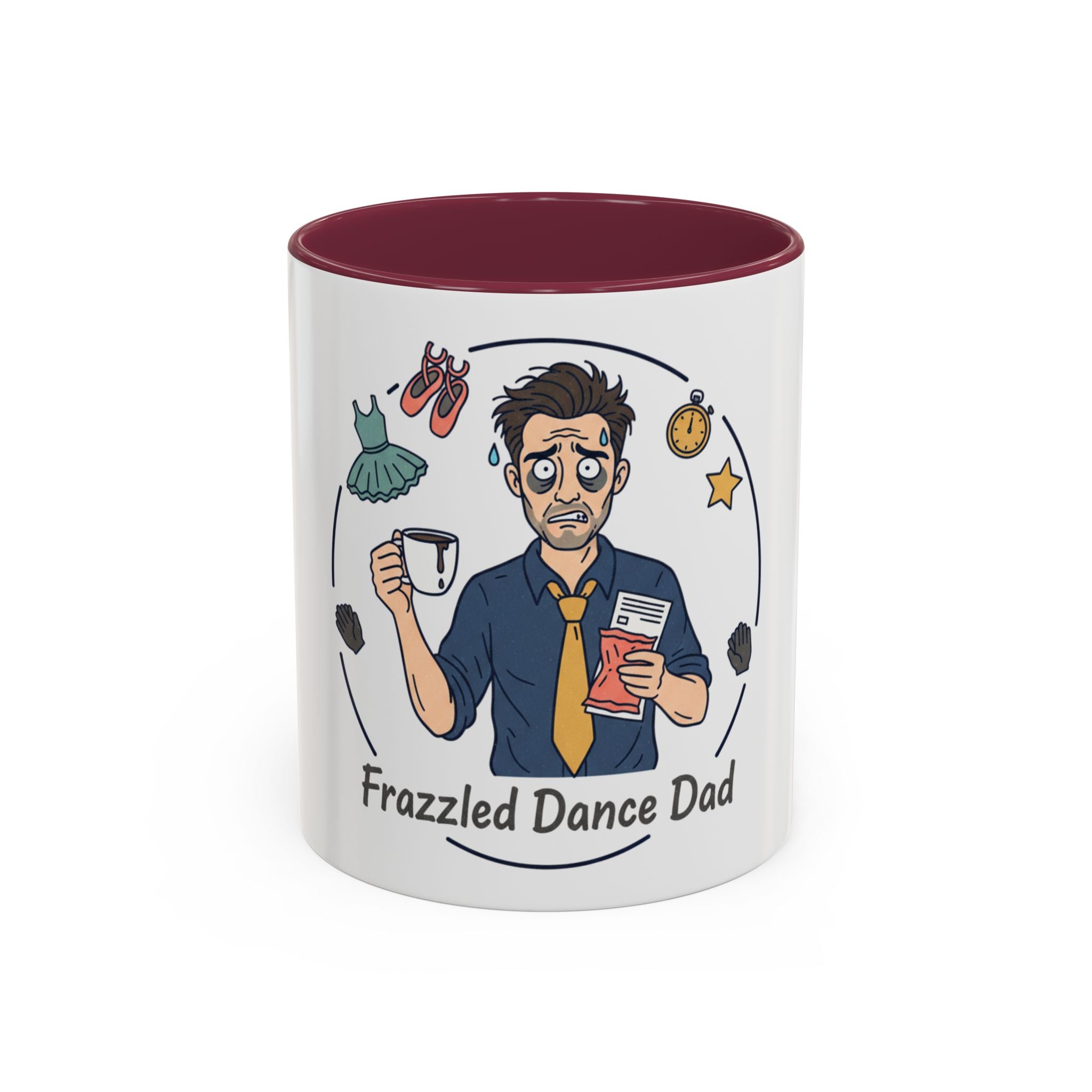 Frazzled Dance Dad Mug — Funny Dance Dad Coffee Cup (11oz/15oz)
