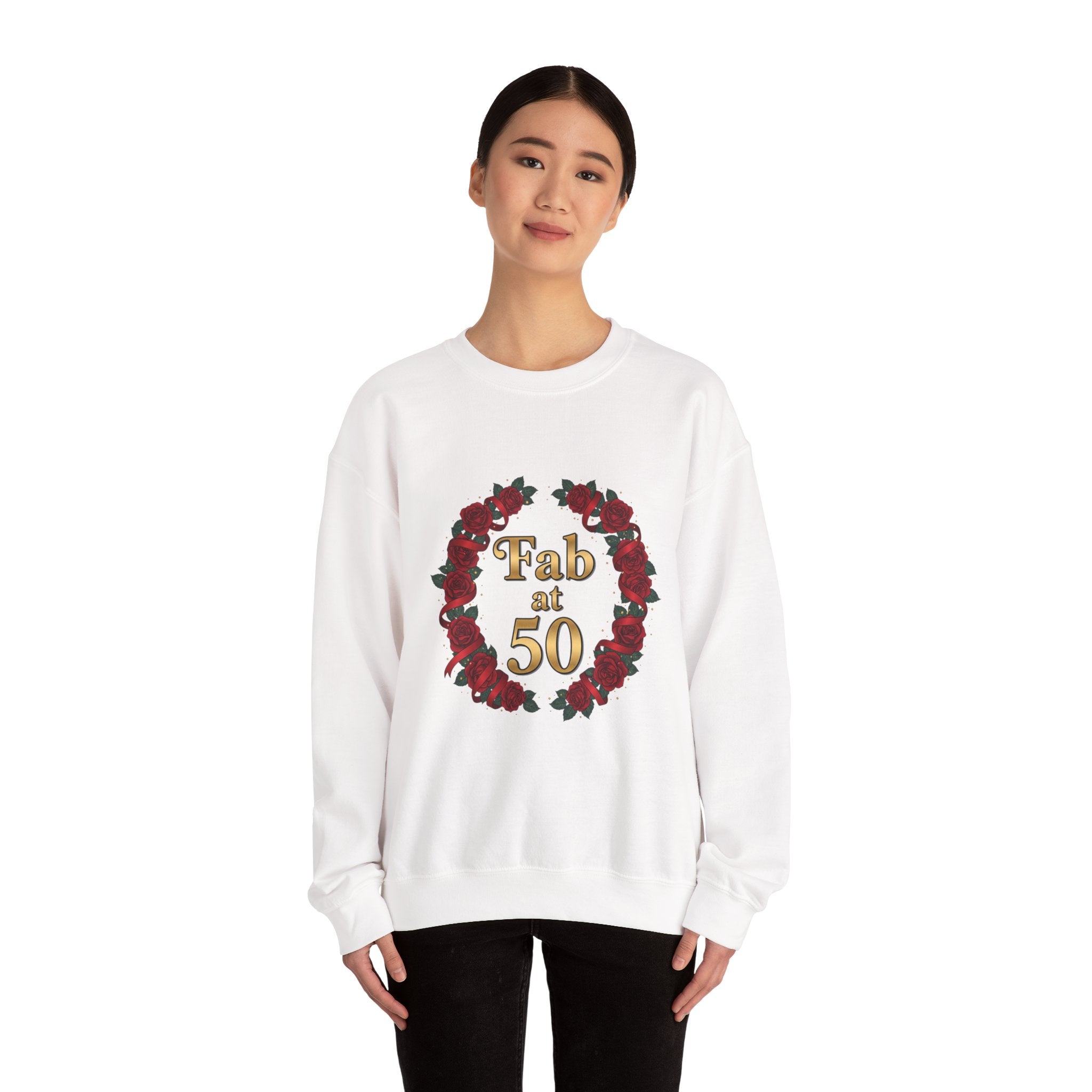 Fab at 50 Rose Wreath Crewneck Sweatshirt