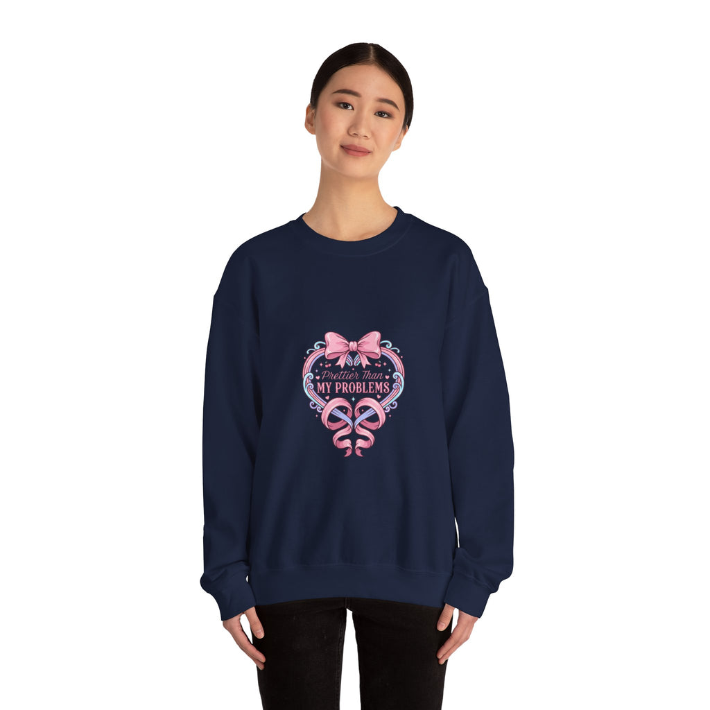 My Problems Heart Ribbon Sweatshirt | Coquette Ribbon Art, Pastel Humor