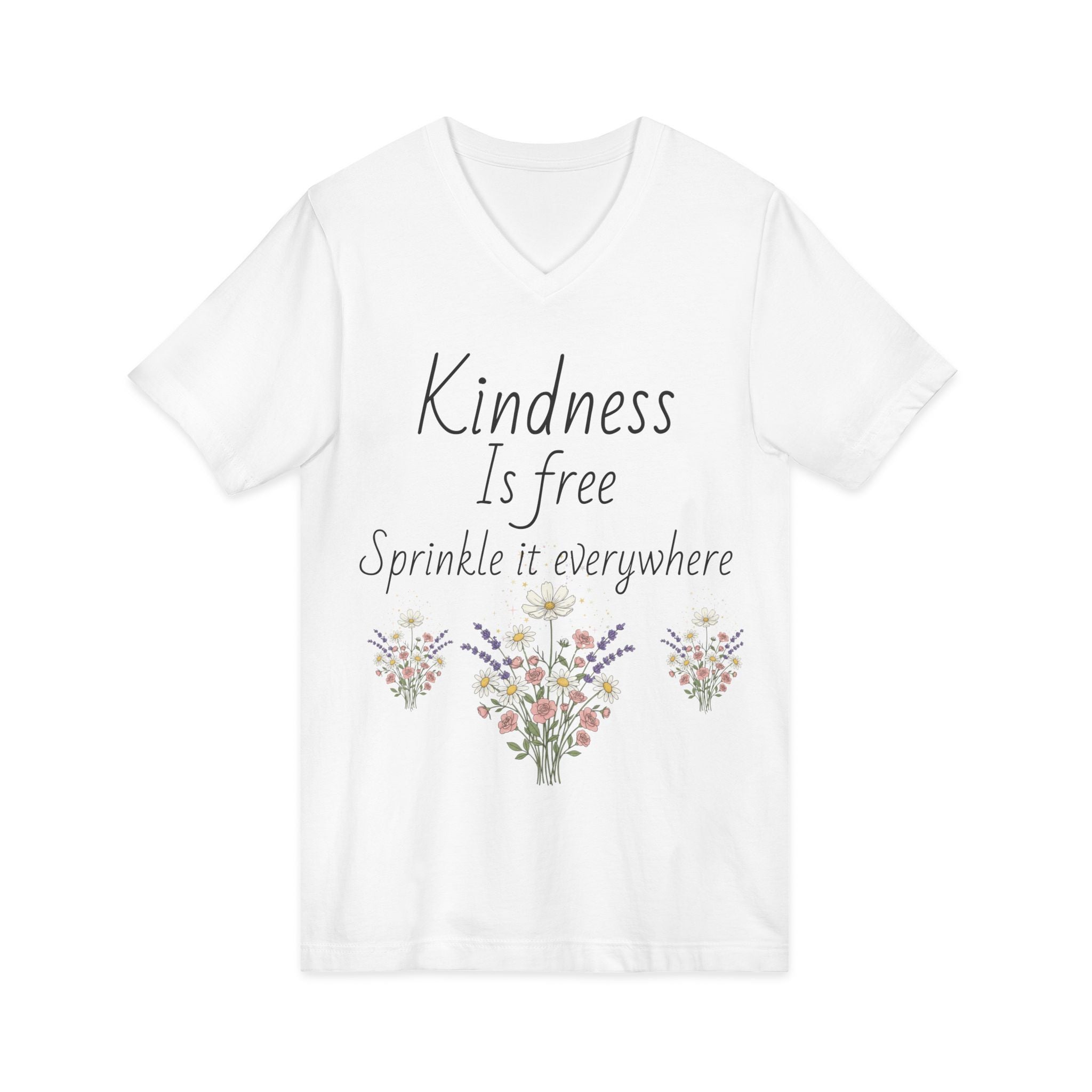 Kindness Sprinkle V-Neck Tee — "Sprinkle It Everywhere" Inspirational Graphic Shirt