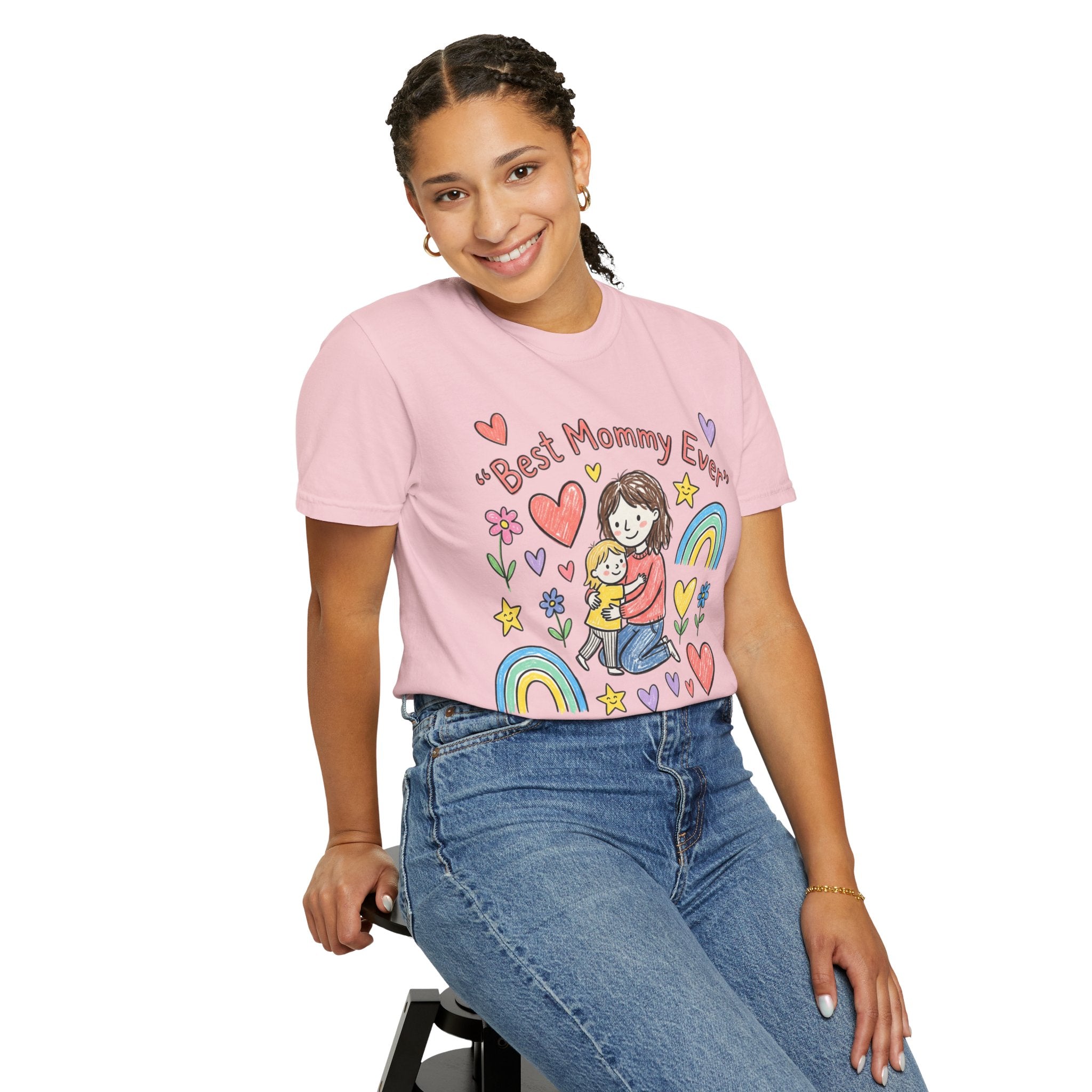 Best Mommy Ever T-Shirt — Cute Rainbow Hearts Mother's Day Tee