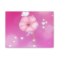 Pink Heart Blossom Canvas Wall Art — Romantic Floral Matte Stretched Print