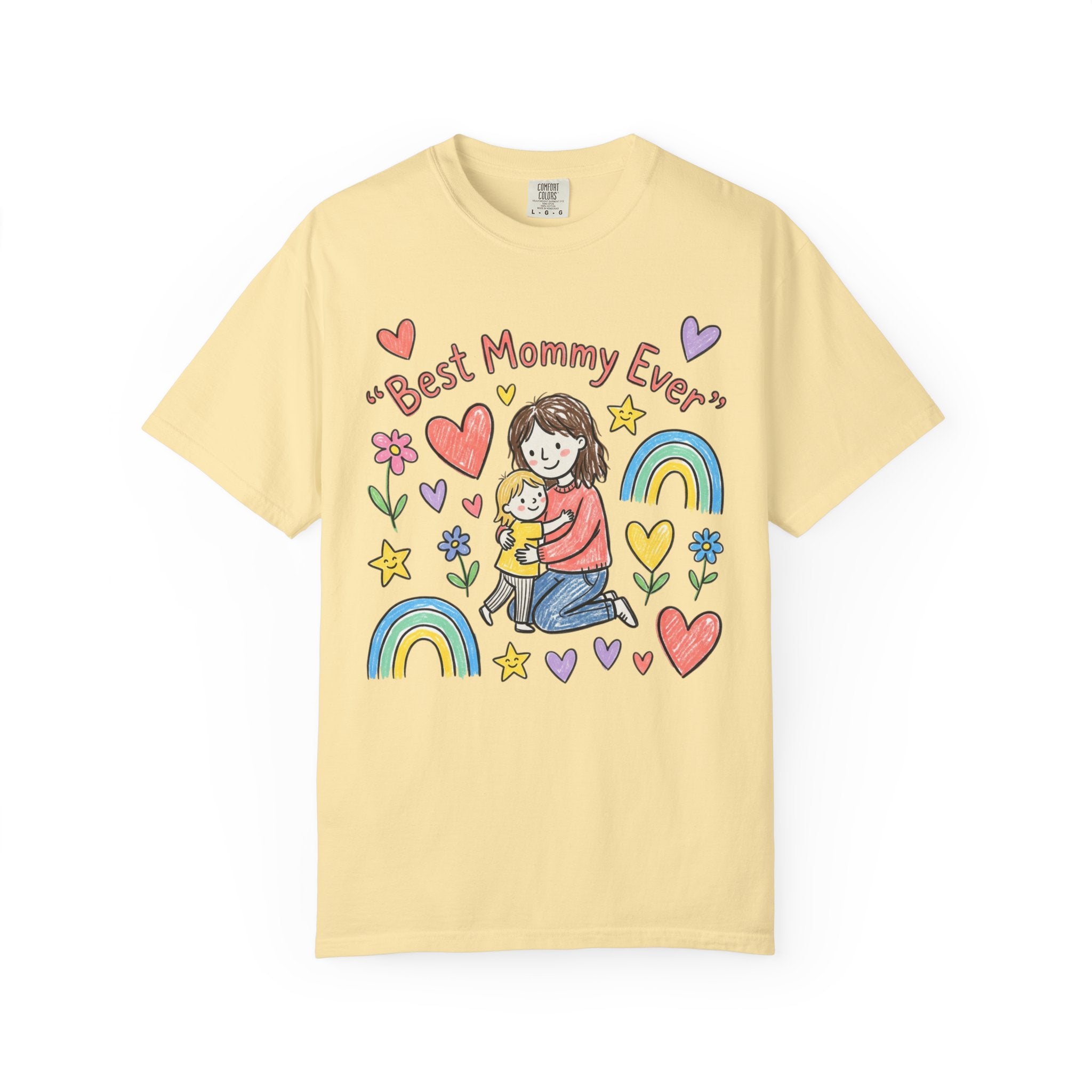 Best Mommy Ever T-Shirt — Cute Rainbow Hearts Mother's Day Tee