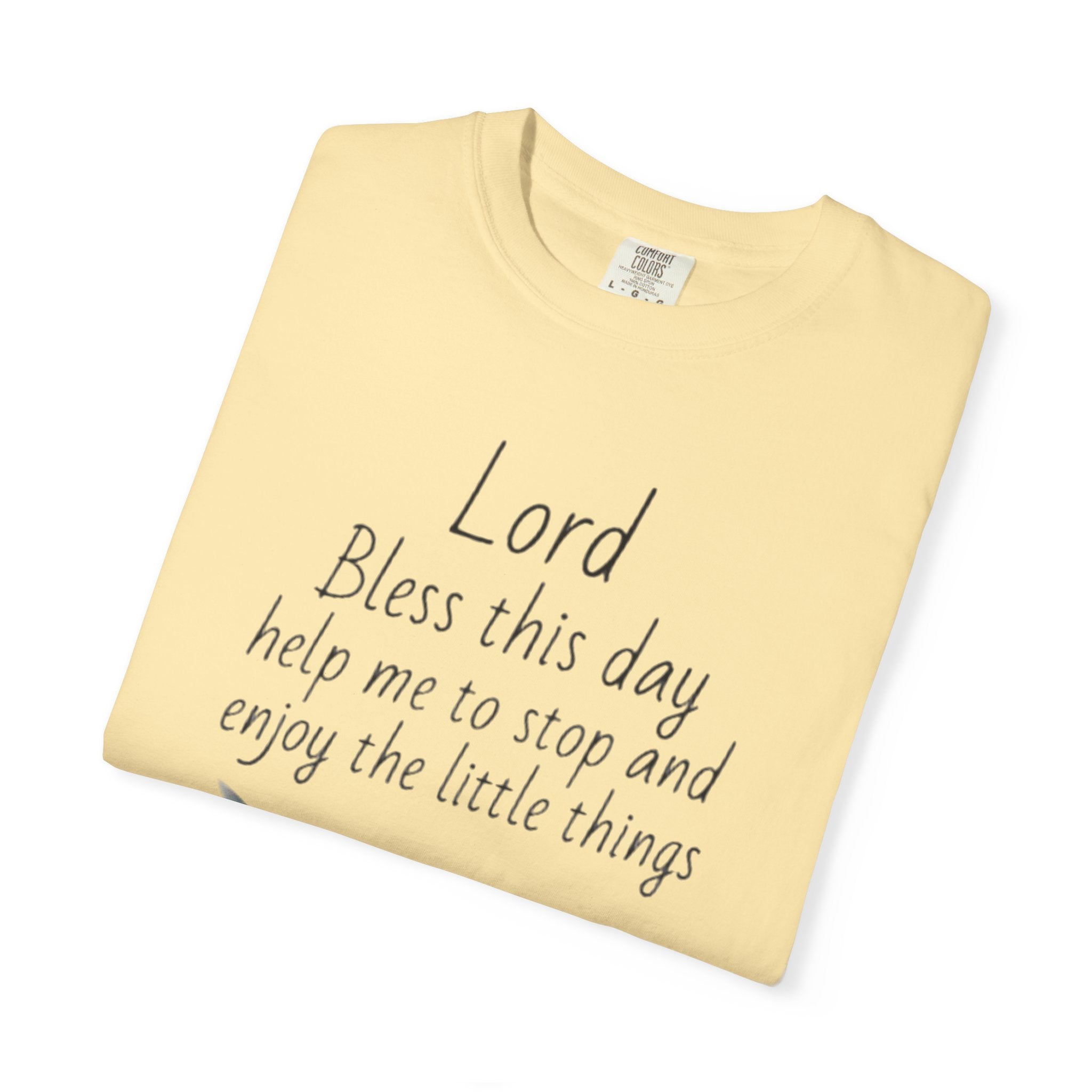 Christian Floral T‑Shirt — “Lord Bless This Day” Inspirational Prayer Tee