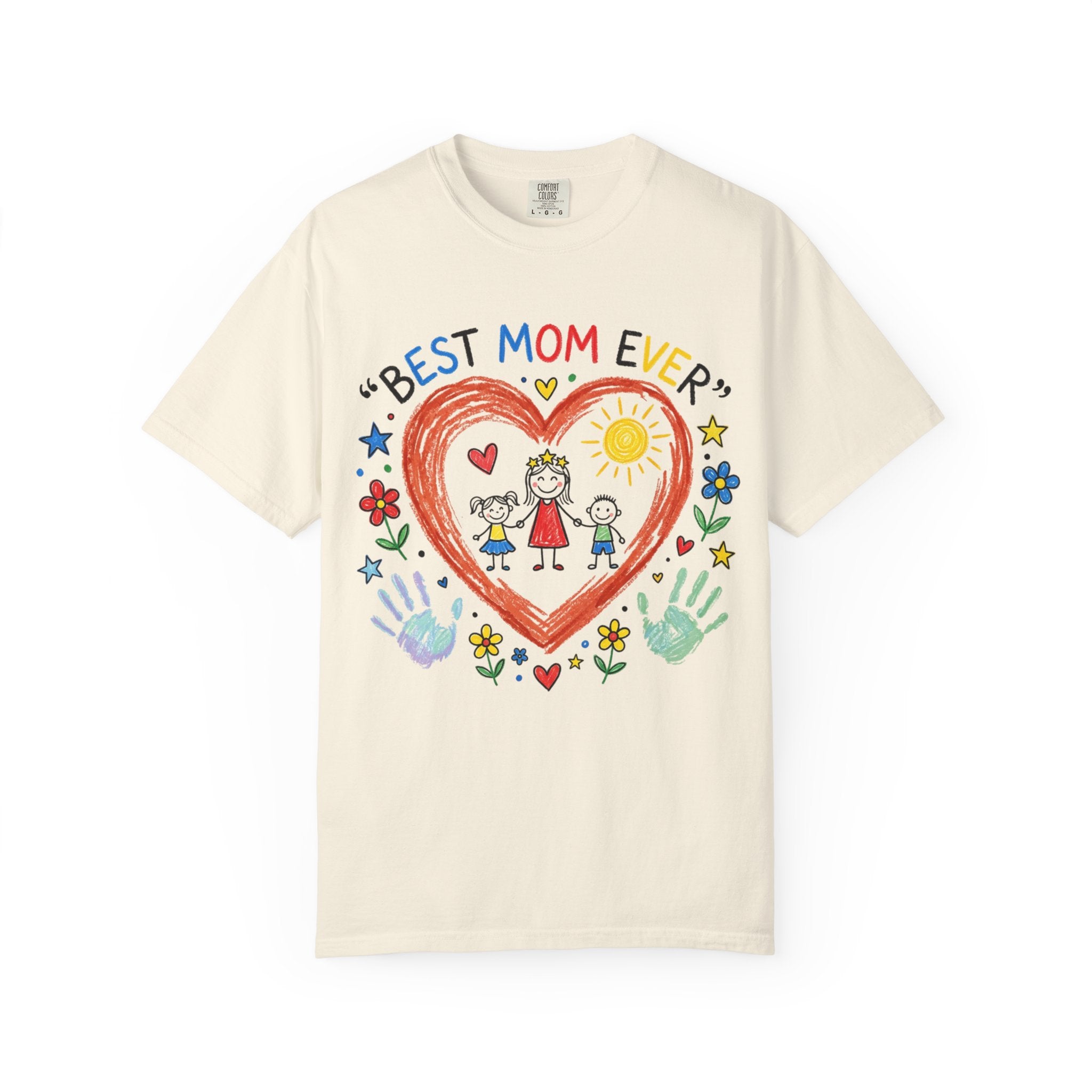Best Mom Ever T-Shirt — Cute Kids’ Handprint Heart Mother’s Day Tee