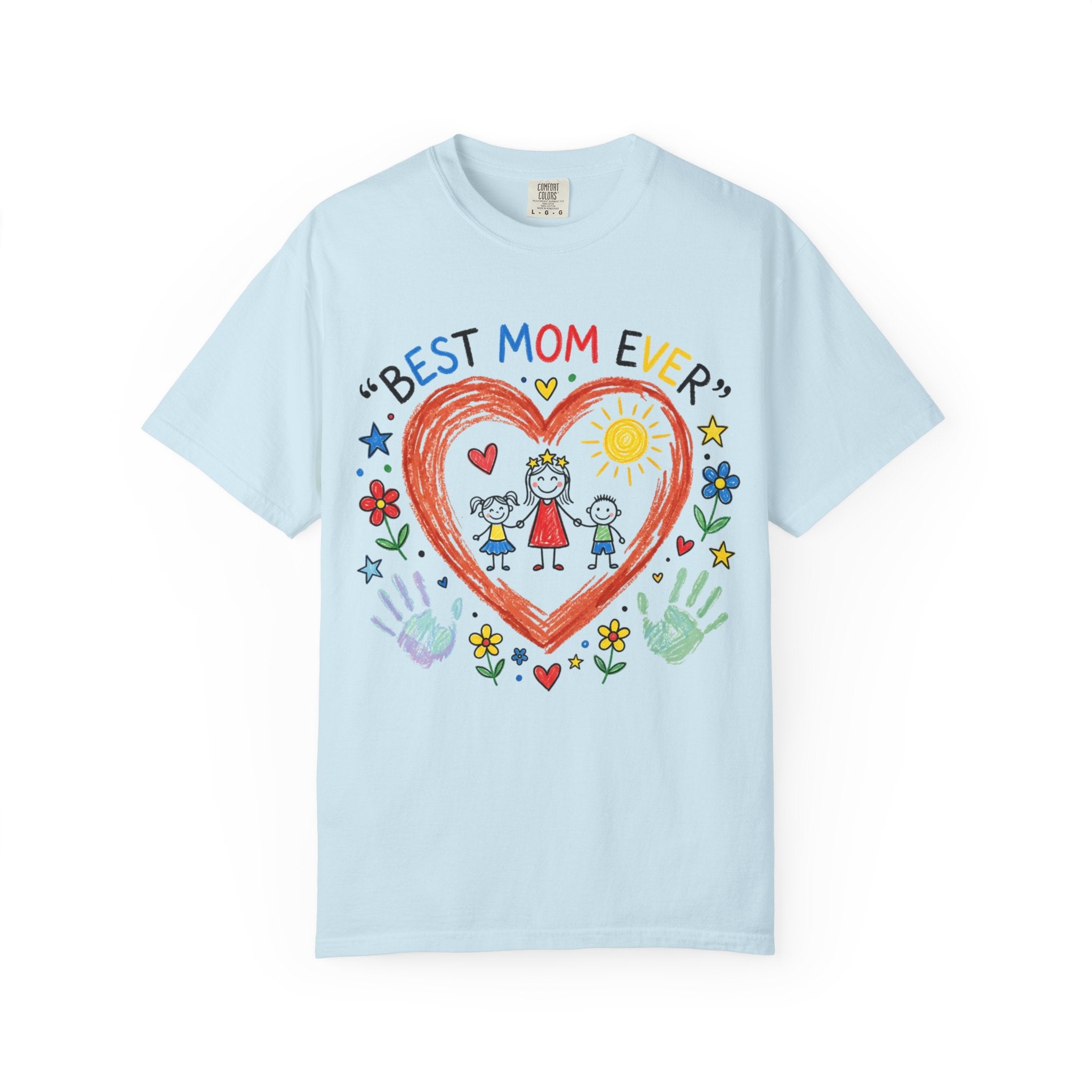 Best Mom Ever T-Shirt — Cute Kids’ Handprint Heart Mother’s Day Tee