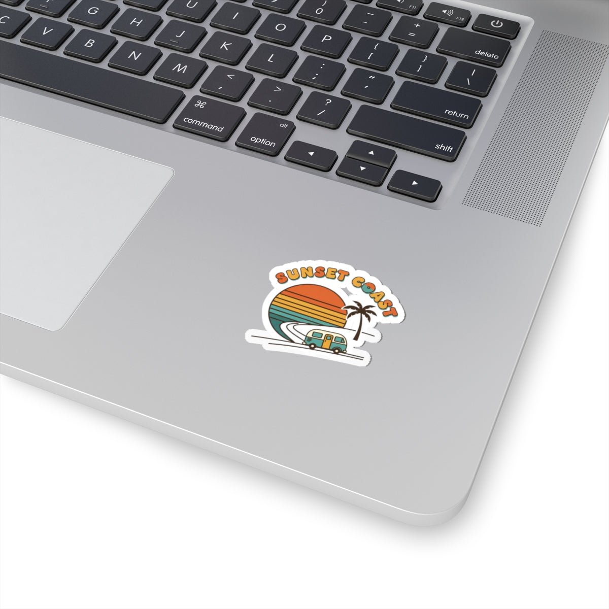 Sunset Coast Retro Surf Sticker | 70s Sunset, Vintage Palm Decal