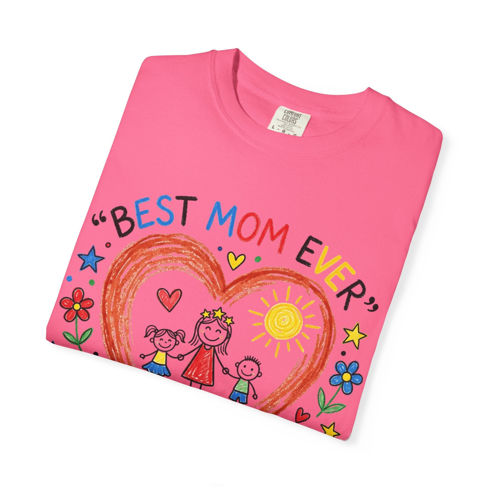 Best Mom Ever T-Shirt — Cute Kids’ Handprint Heart Mother’s Day Tee