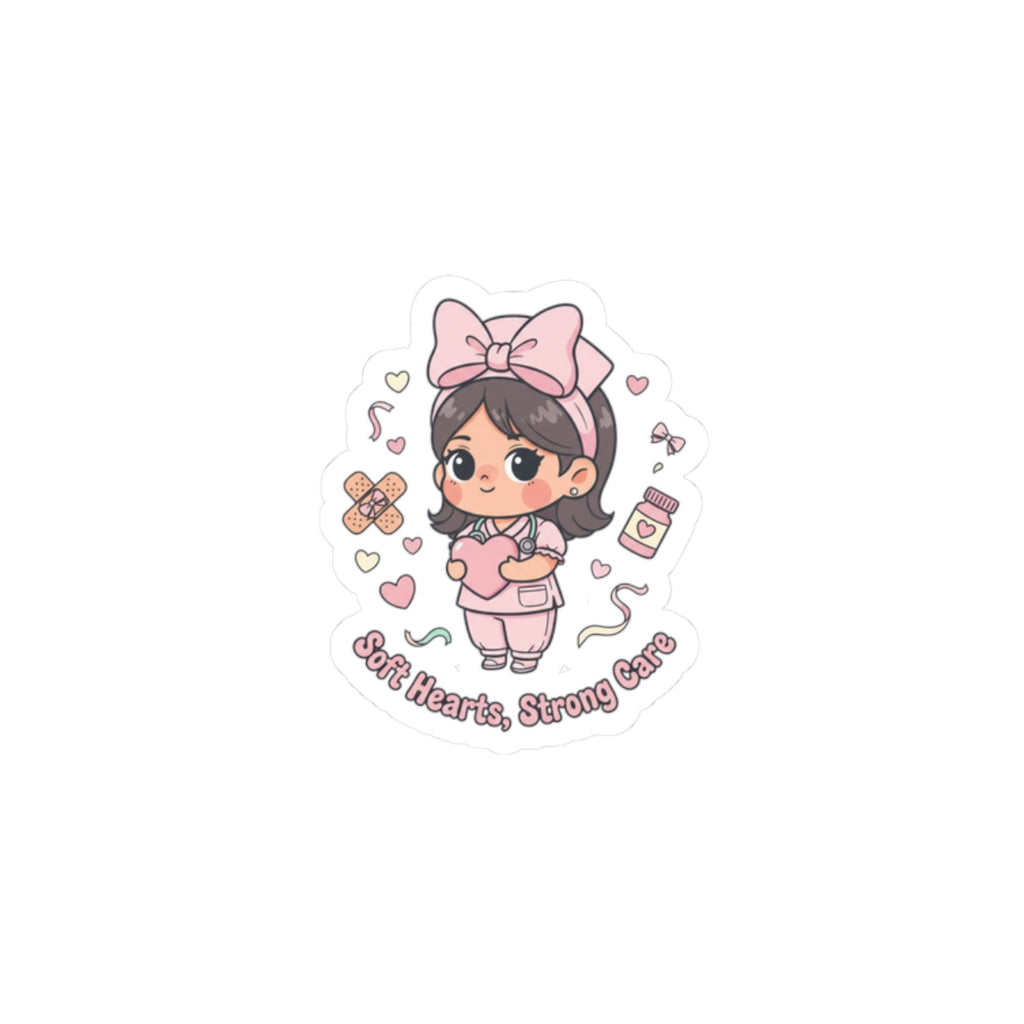 Kawaii Nurse Sticker | Bow-Core Pastel Medical, Cute Nurse Graphic