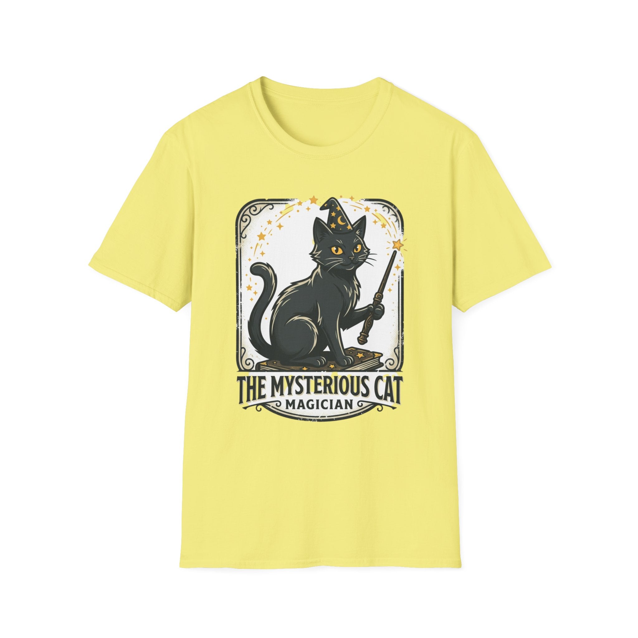 Magician Cat T-Shirt — "The Mysterious Cat" Cute Black Cat Magic Graphic Tee