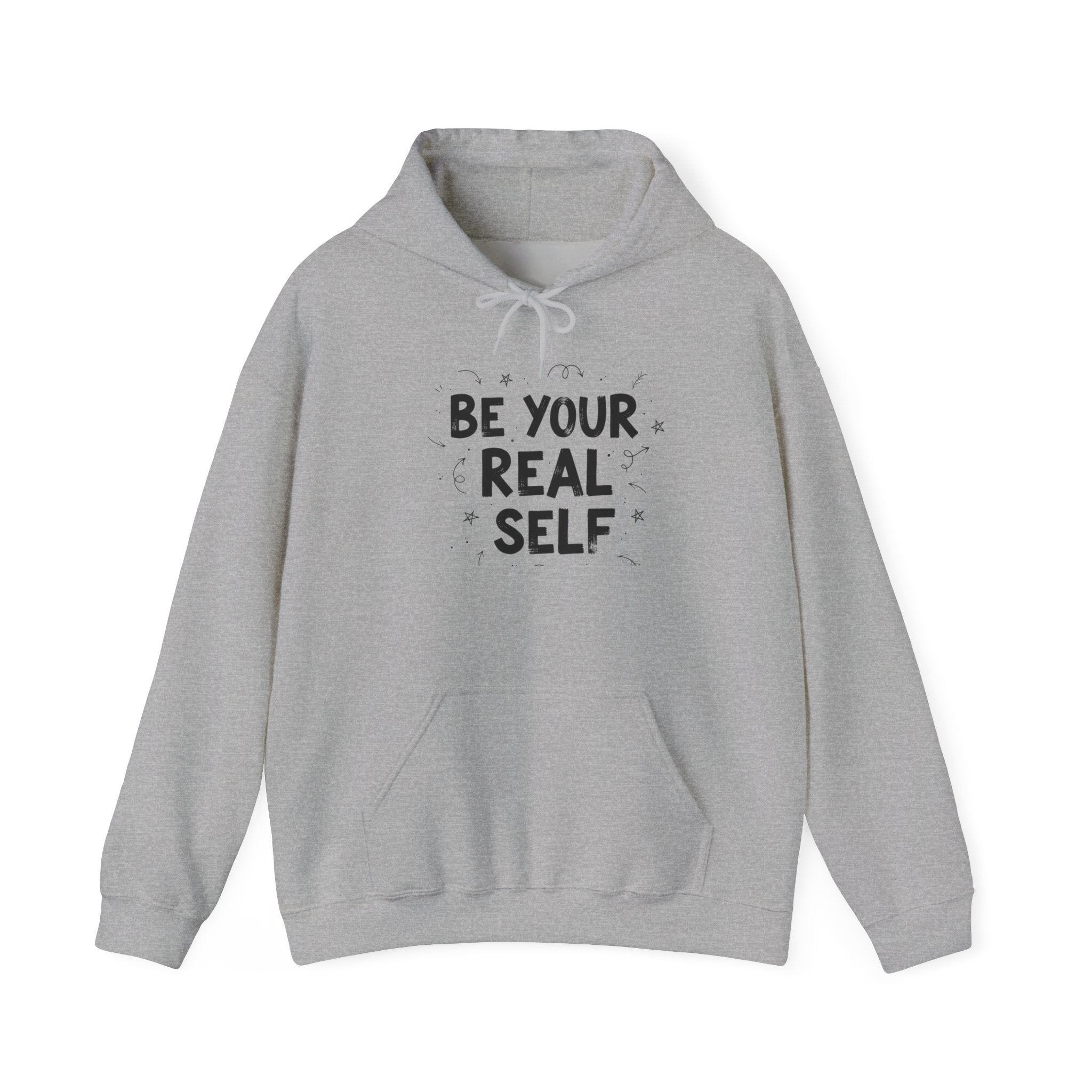 Be Your Real Self Hoodie | handwritten marker art, doodle scribble design
