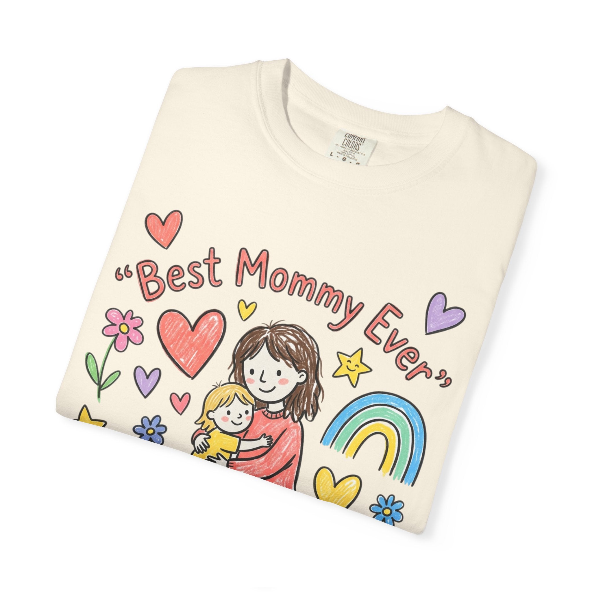 Best Mommy Ever T-Shirt — Cute Rainbow Hearts Mother's Day Tee