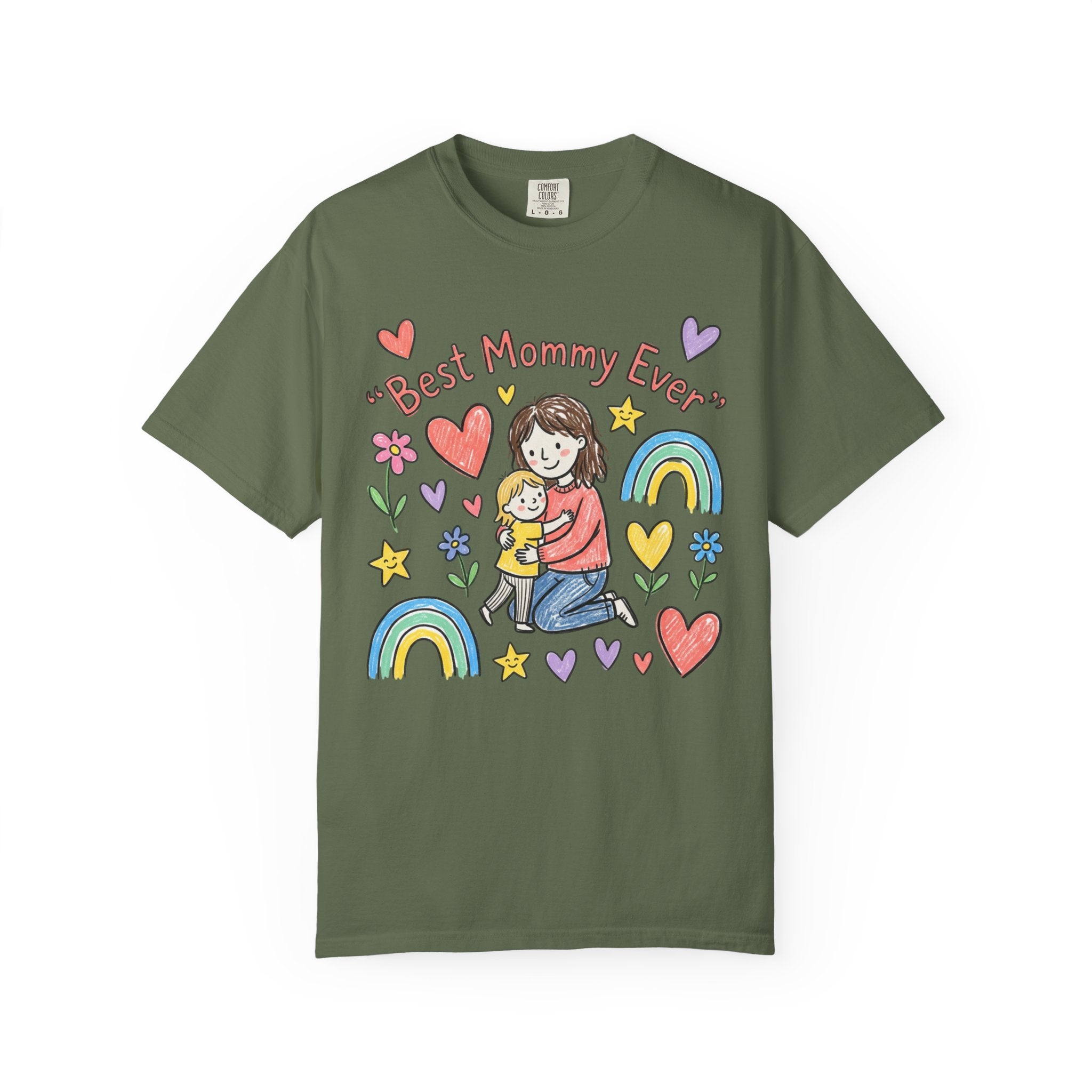 Best Mommy Ever T-Shirt — Cute Rainbow Hearts Mother's Day Tee