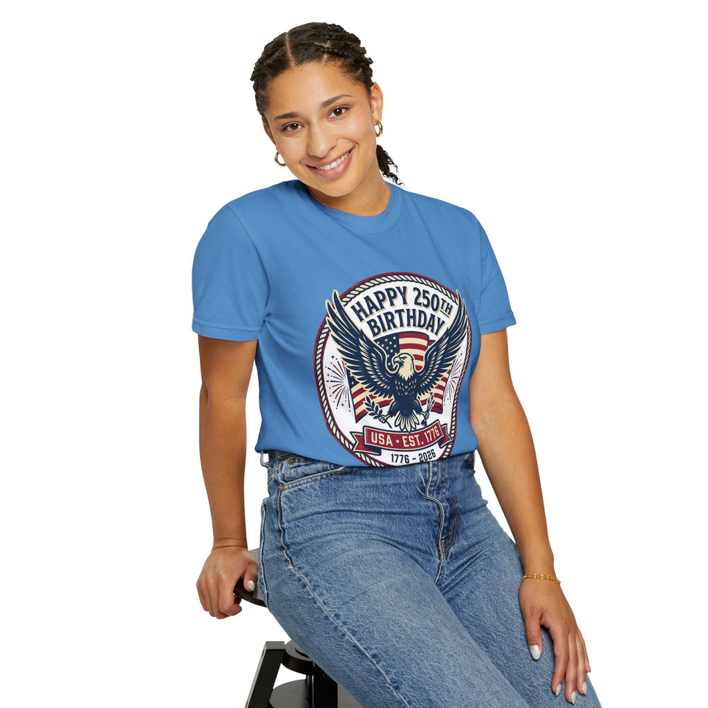 250th Birthday USA Eagle T-Shirt — Happy 250th Birthday 1776–2026 Patriotic Tee